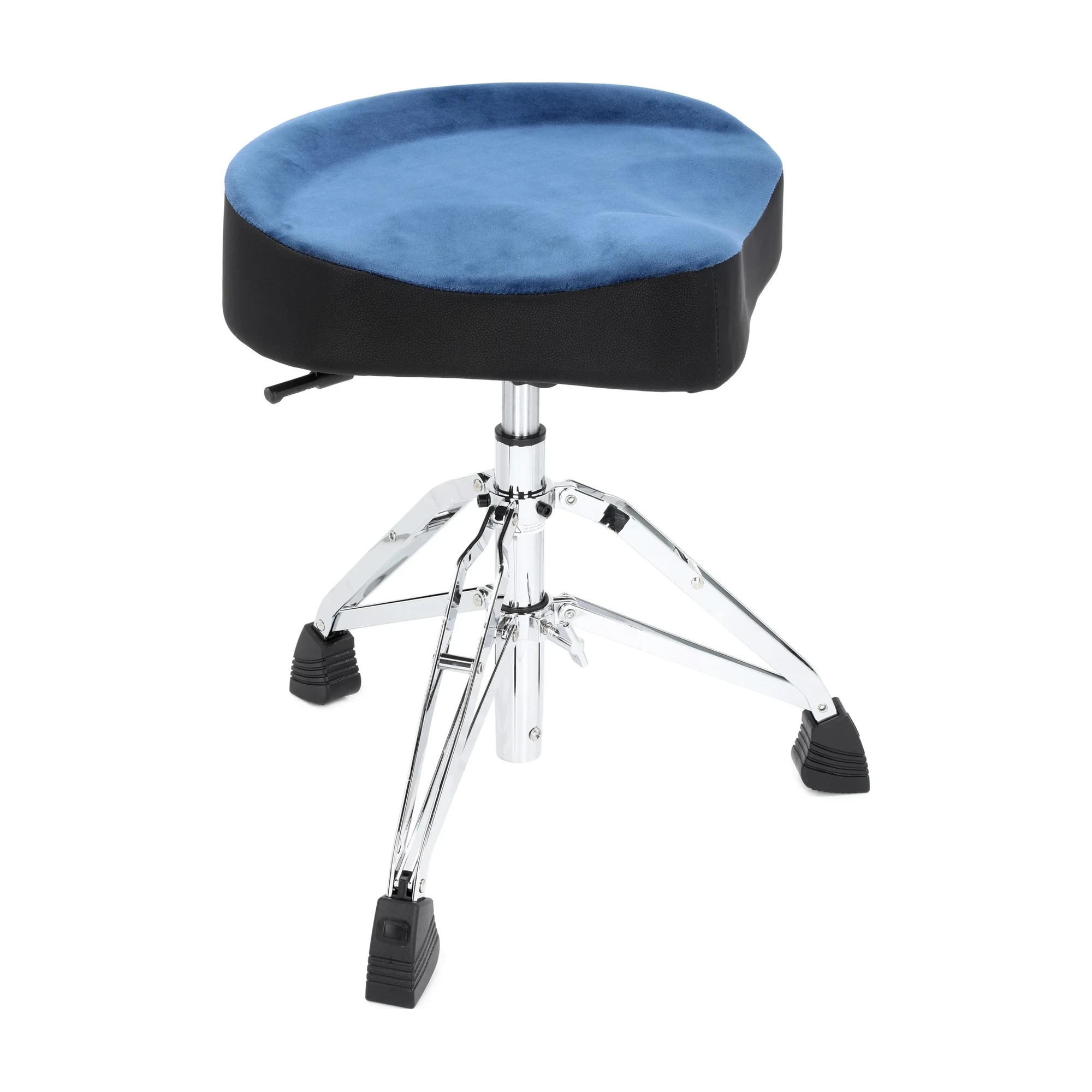 Front angle view of Gator GP-DTH-ASD-BL Air Glide Saddle Seat Drum Throne