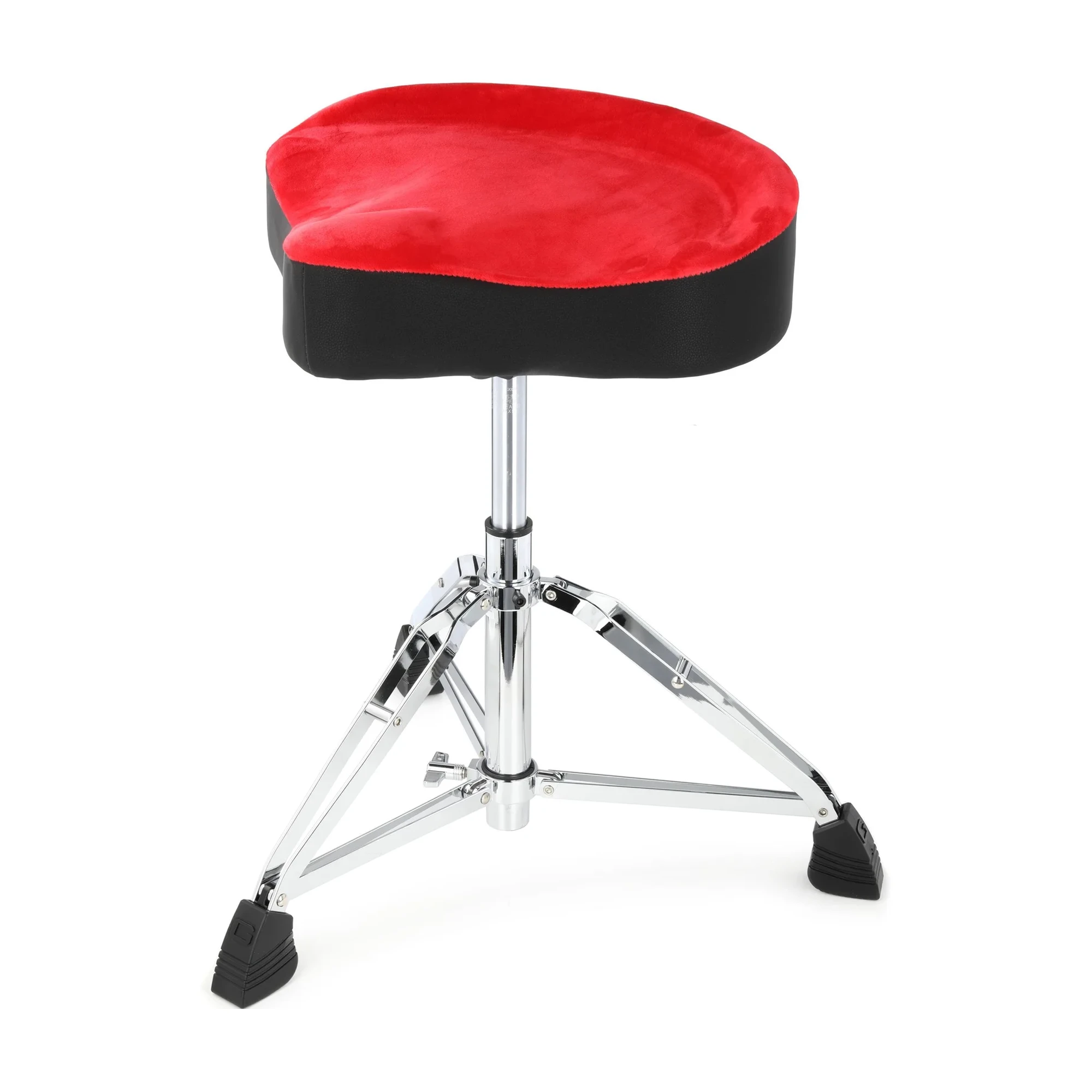 Front angle view of Gator GP-DTH-ASD-RD Air Glide Saddle Seat Drum Throne