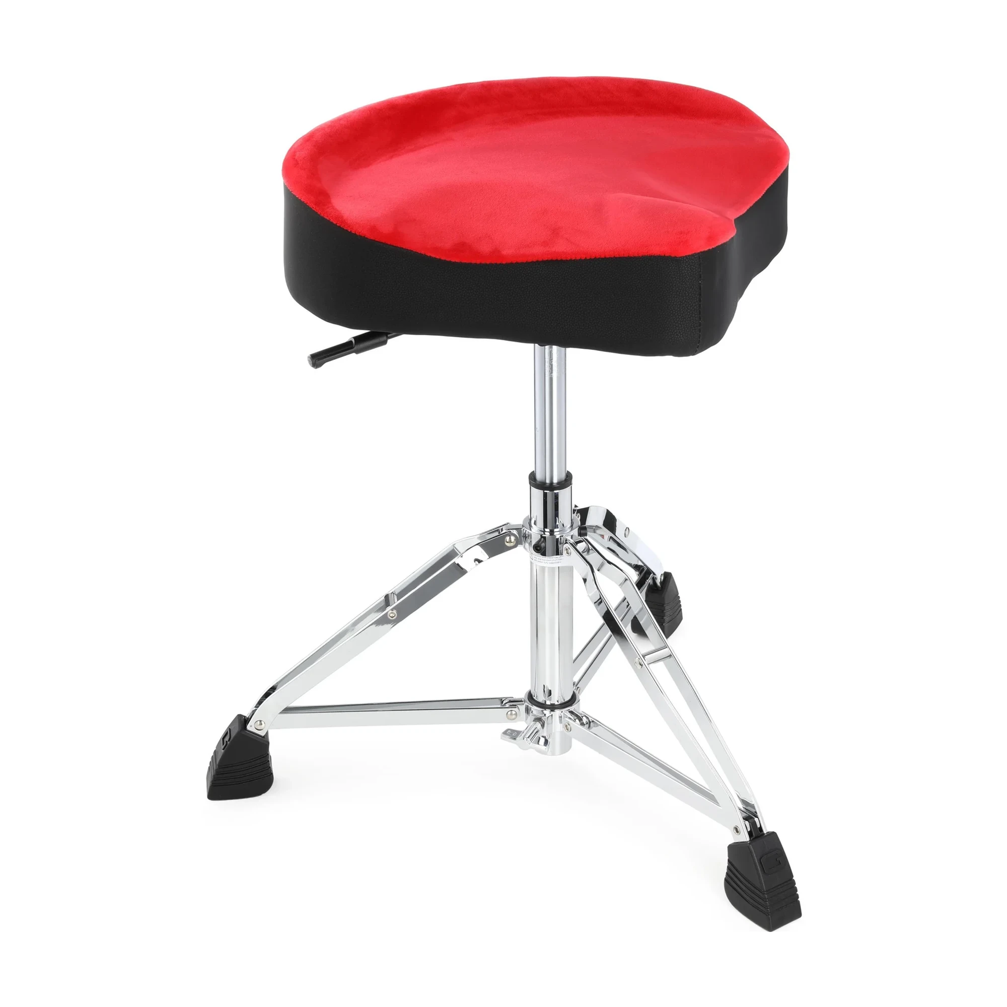 Front angle view of Gator GP-DTH-ASD-RD Air Glide Saddle Seat Drum Throne