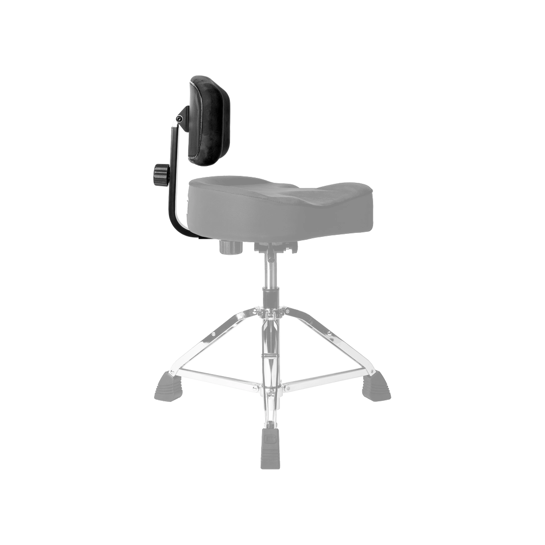 Gator Drum Throne Backrest For Gator Drum Thrones - Black front side angle view
