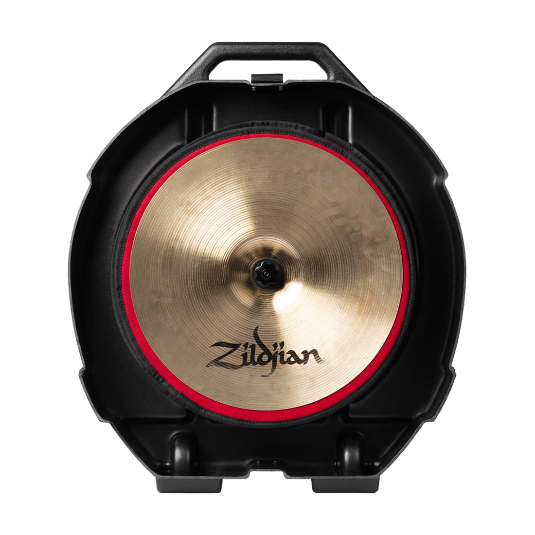 Gator Grooves 22" Hardshell Cymbal Case With Wheels - Black front angle view inside case