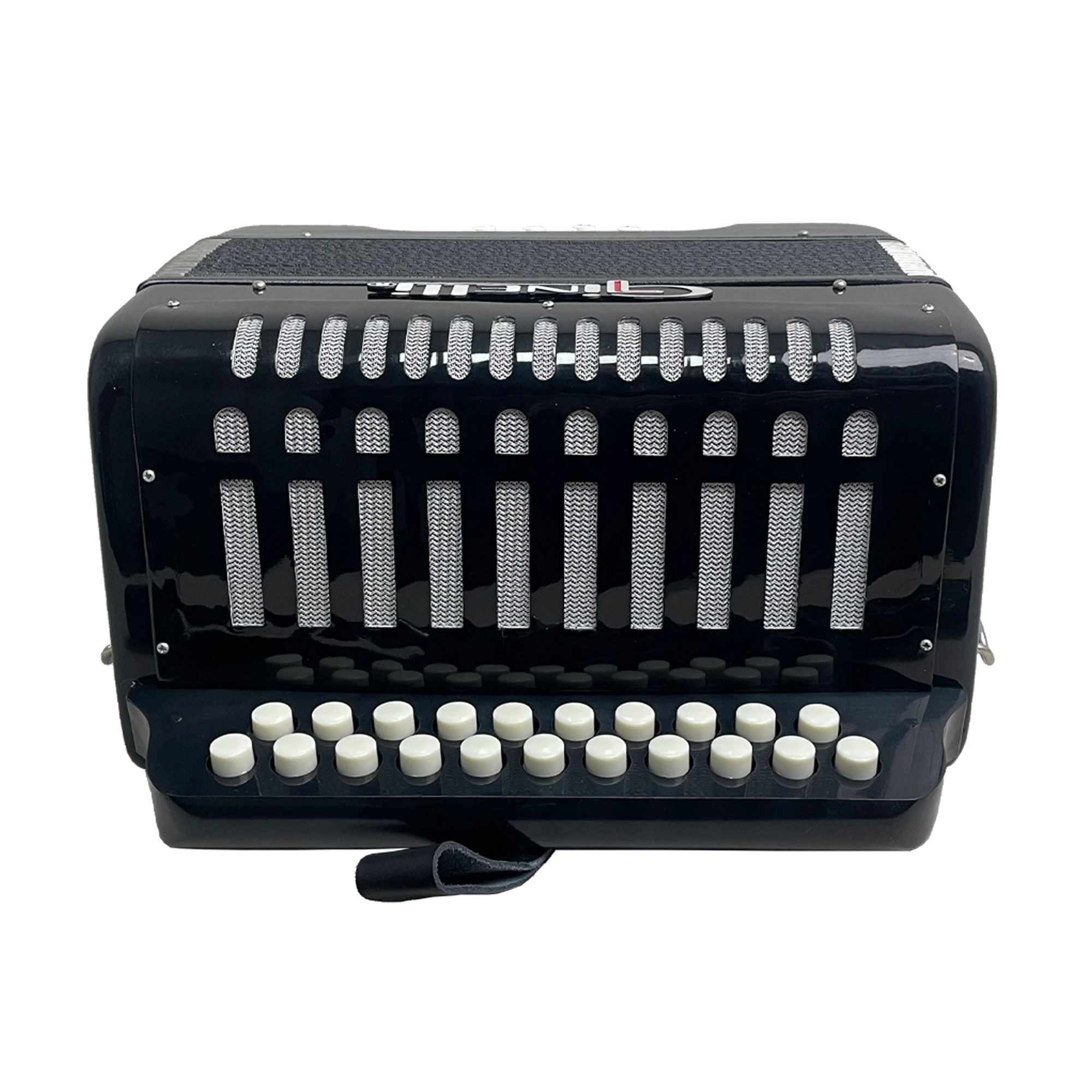 Ginelli 1201 Accordion W/ 21 Buttons & 8 Bass - Black