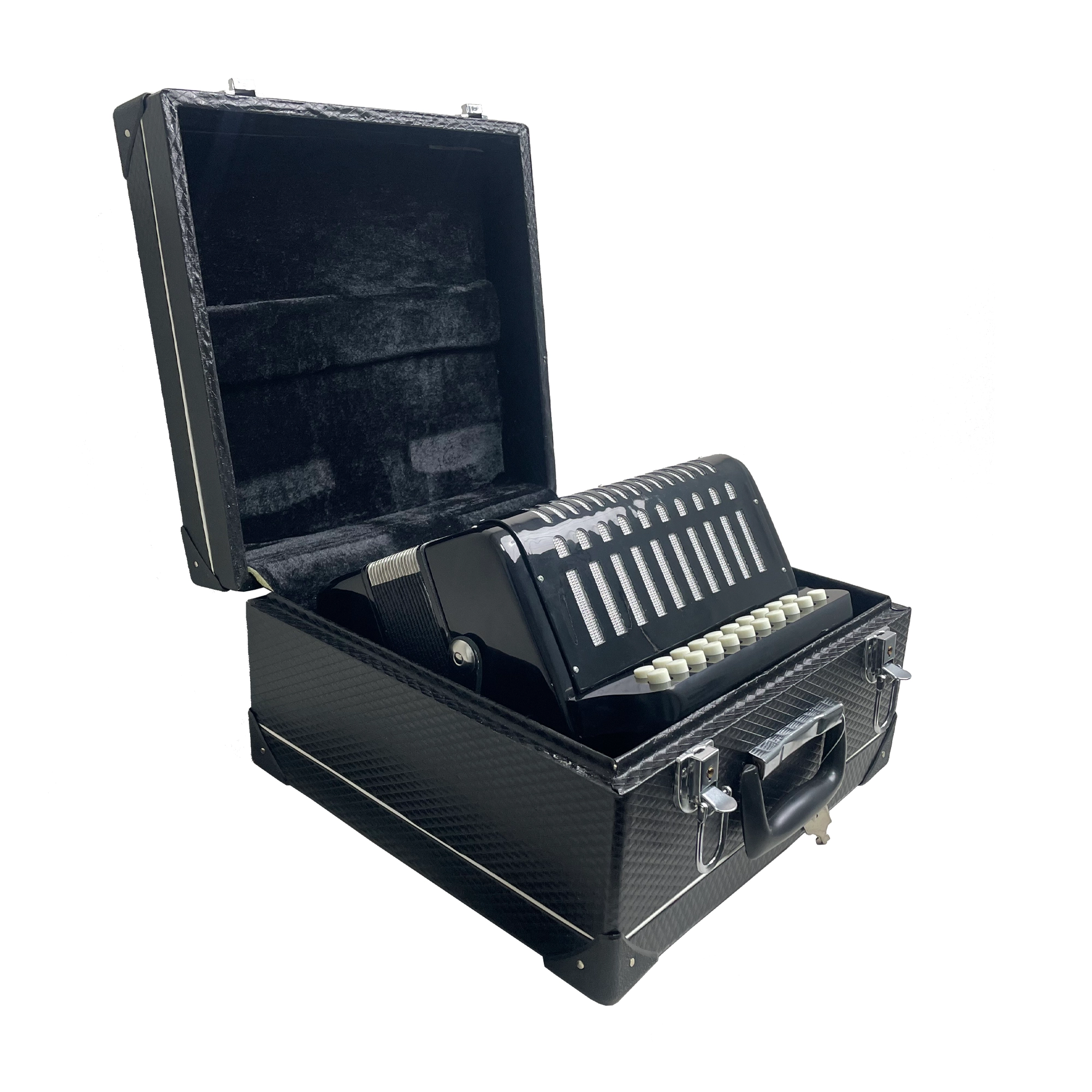 Ginelli 1201 Accordion W/ 21 Buttons & 8 Bass - Black