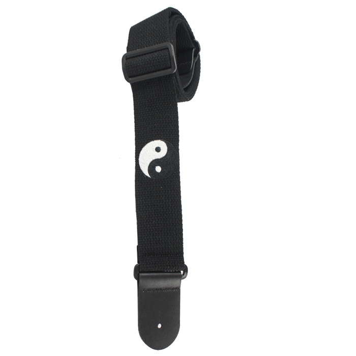 Henry Heller 2" Woven Cotton Guitar Strap w/ Ying-Yang - Black