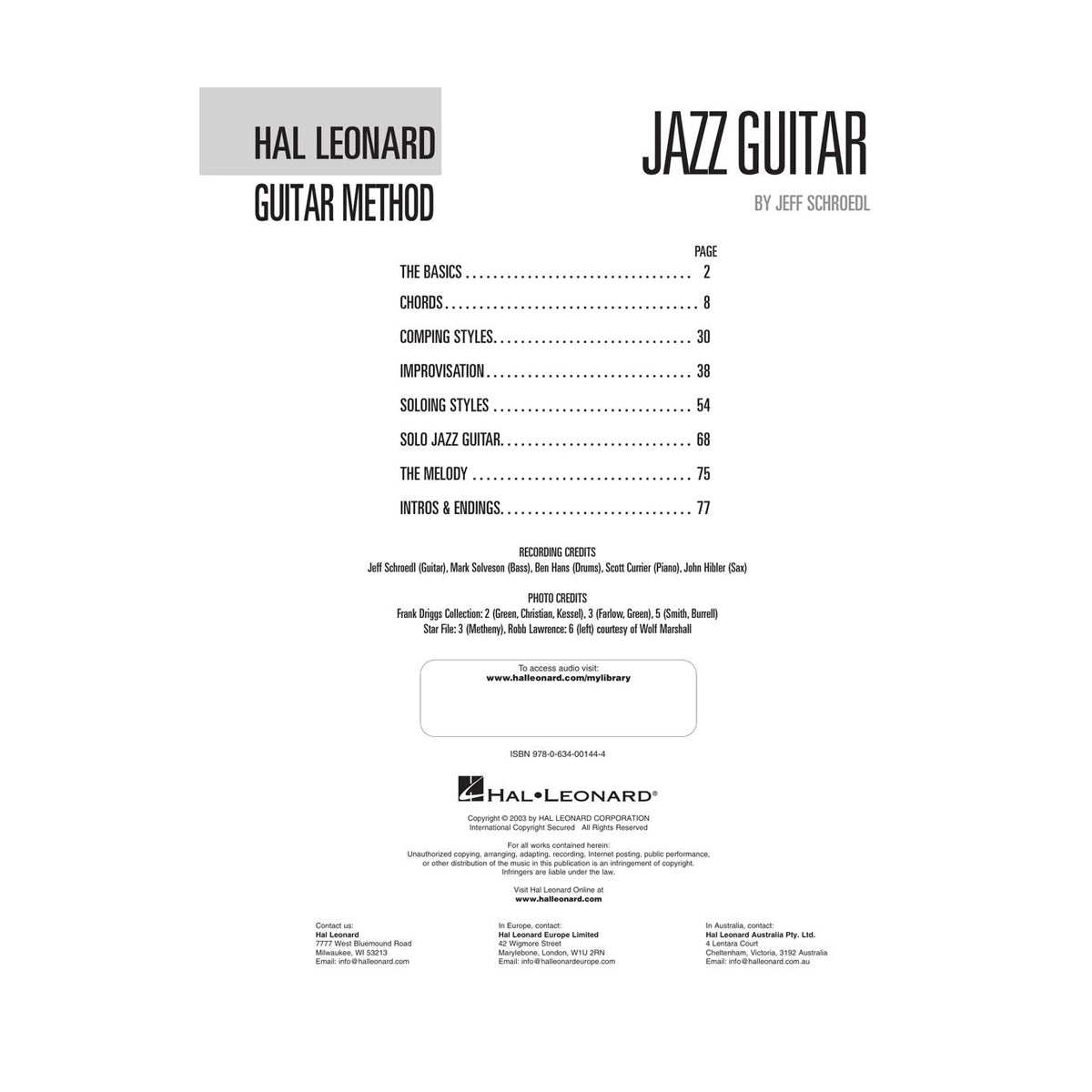 Hal Leonard Guitar Method – Jazz Guitar