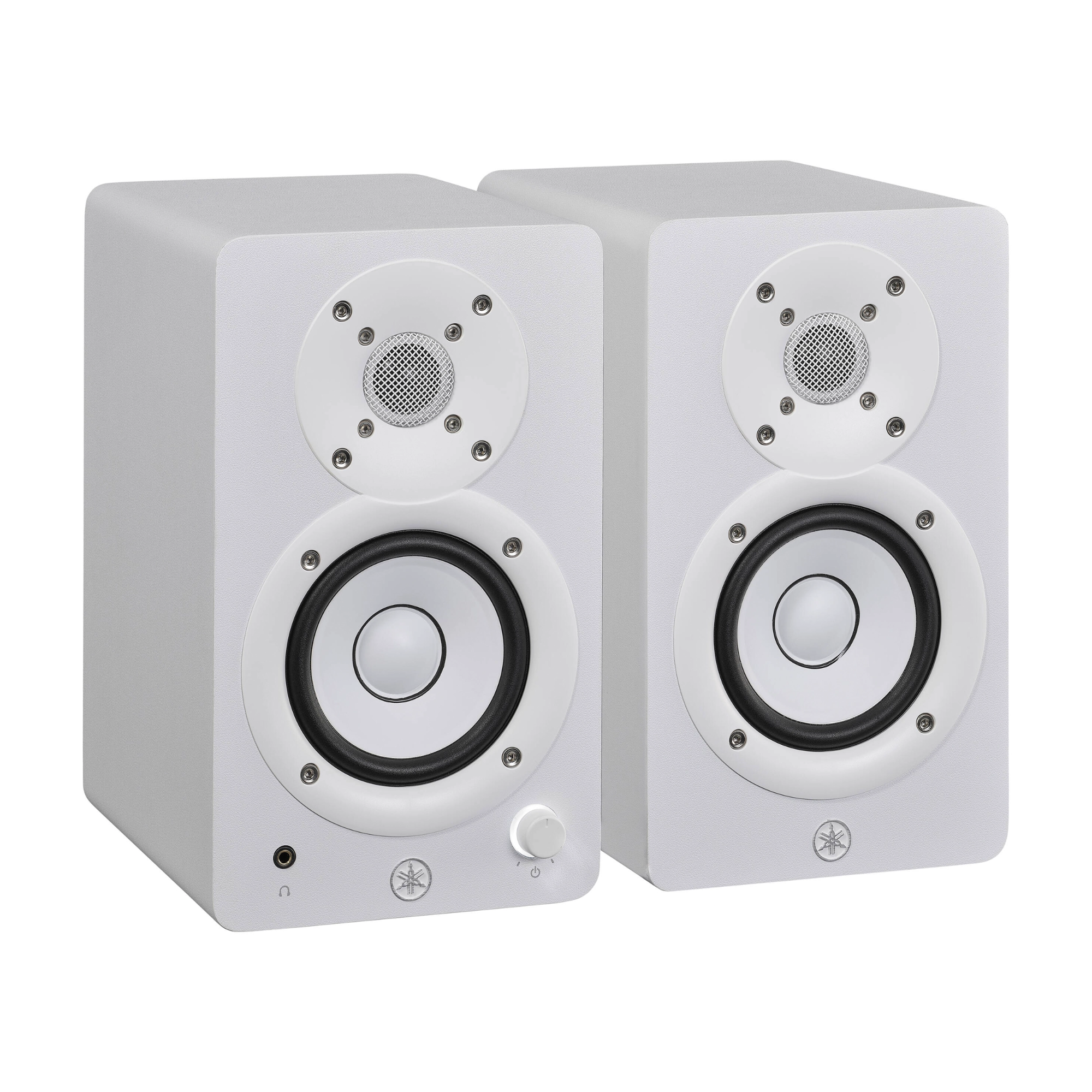 Front view of Yamaha HS3 3.5-Inch Powered Studio Monitor - White