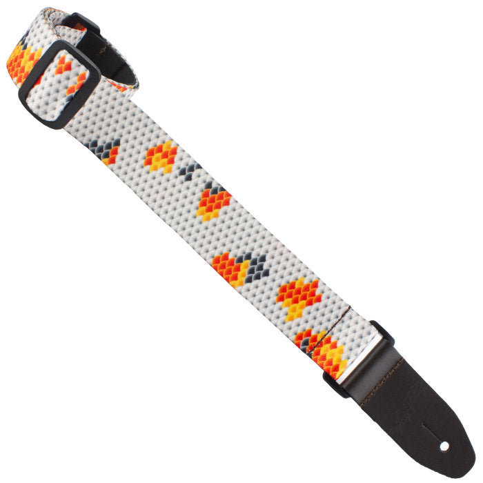 Henry Heller 1.5" Youth Size Ukulele/Guitar Strap - White with Print