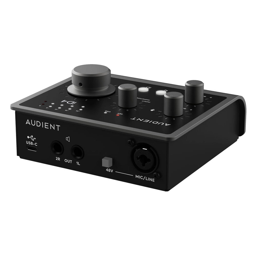 Audient ID4 MkII Usb-C Audio Interface back side angle