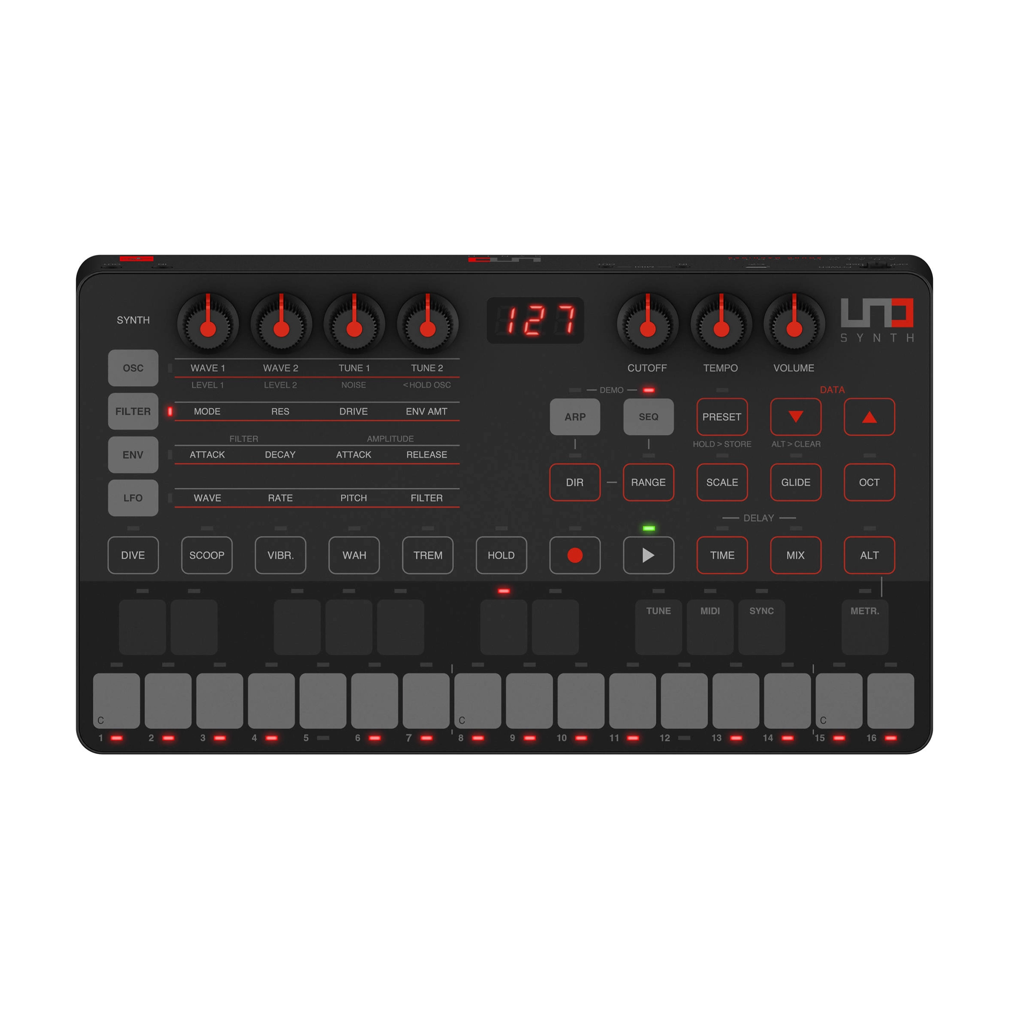 IK Multimedia UNO Synth Portable Monophonic Analog Synthesizer - B-Stock