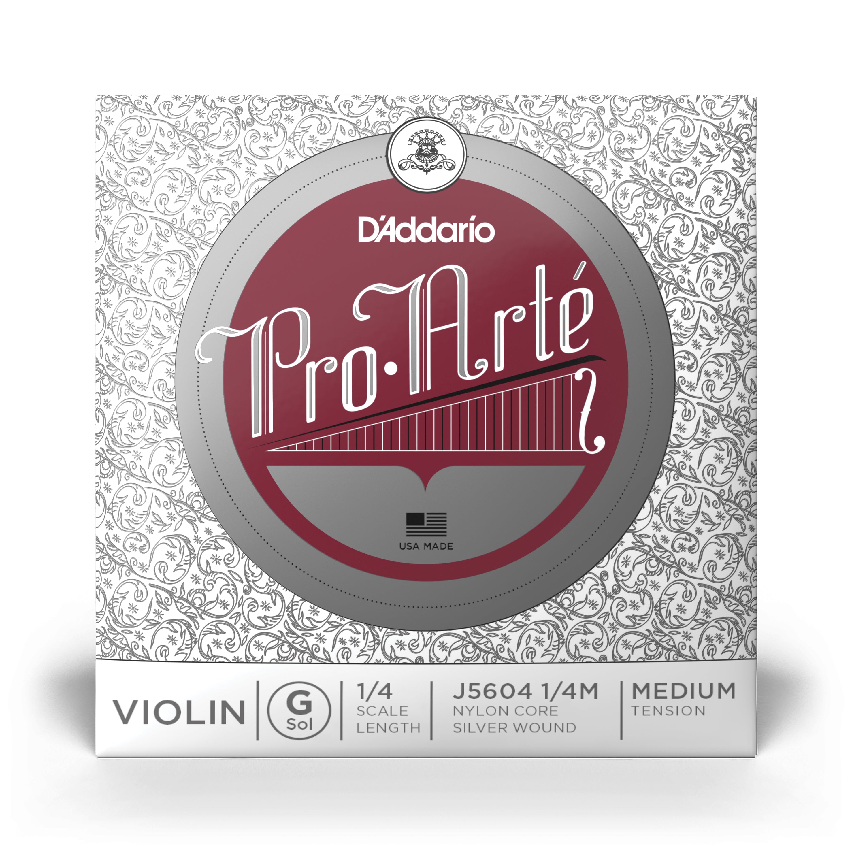 D'Addario J5604 Pro-Arte Violin G String - 1/4 Size, Medium Tension