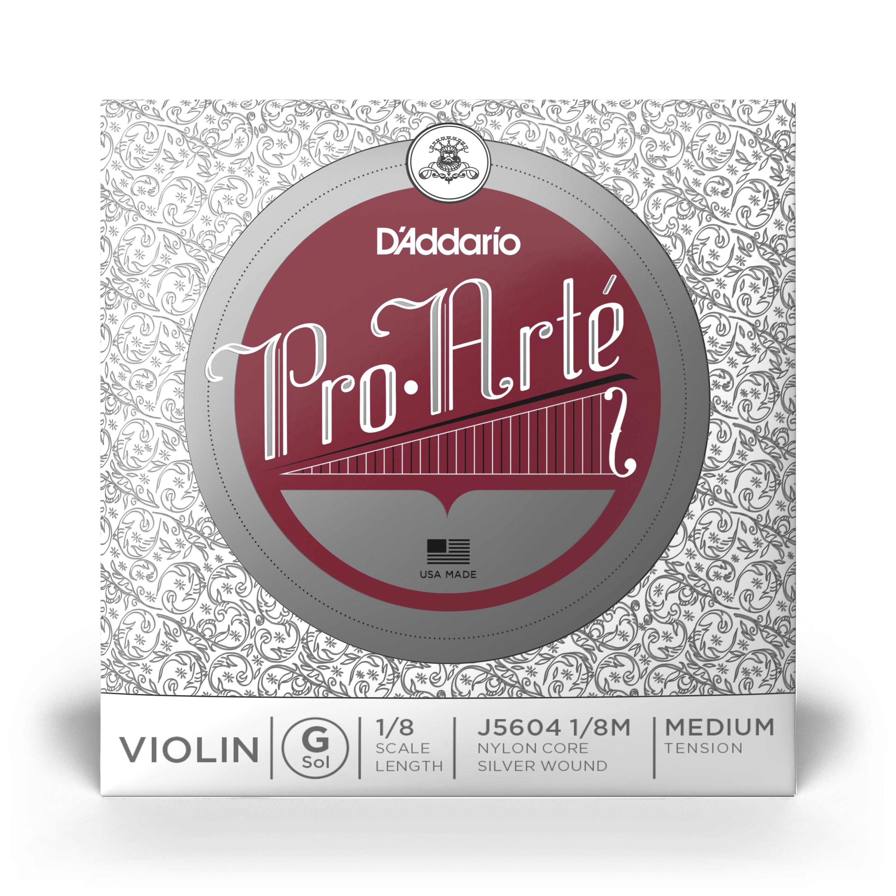 D'Addario J5604 Pro-Arte Violin G String - 1/8 Size, Medium Tension