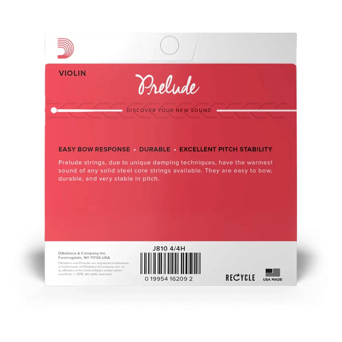 D'Addario J810 4/4L Prelude Vioolsnaren 4/4e Viool Lage Spanning D'Addario J810 4/4L Prelude Vioolsnaren 4/4e Viool Lage Spanning