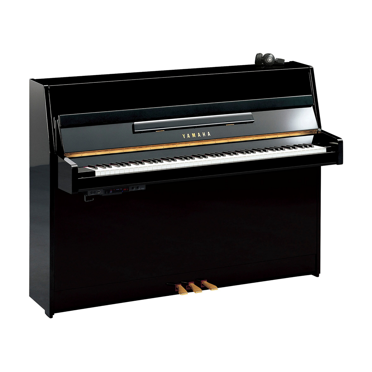Yamaha JU109 SC3 Silent Acoustic Upright Piano - Polished Ebony