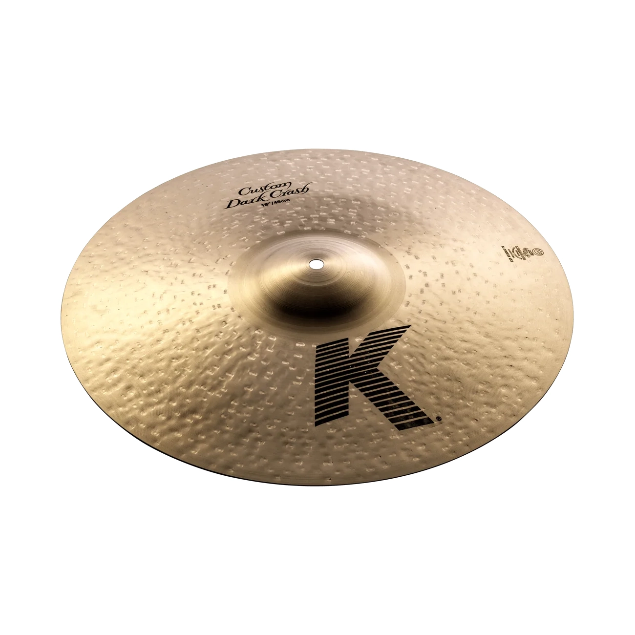 Zildjian K Custom Dark Crash Cymbal 18" front side angle view
