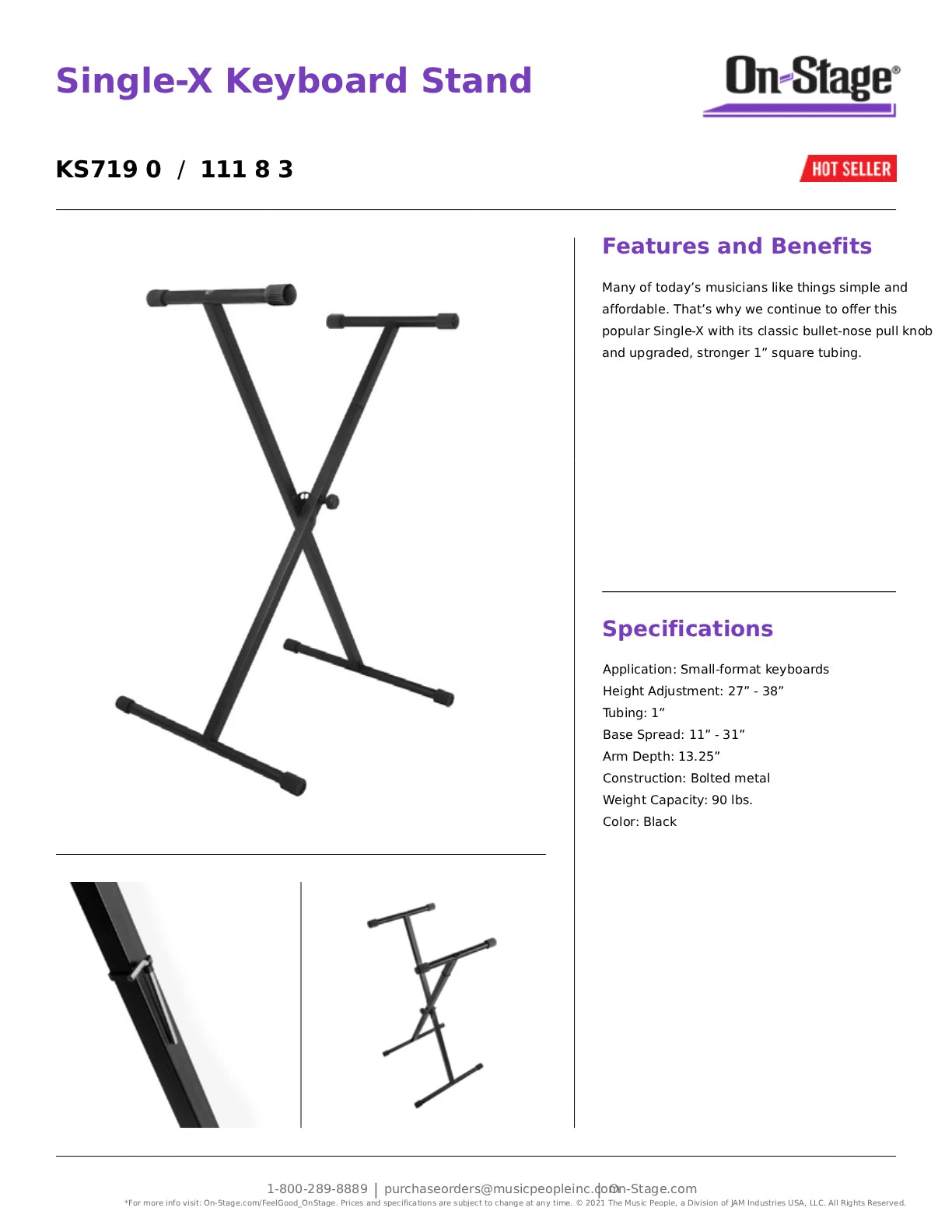 On-Stage KS7190 Soporte en X Simple