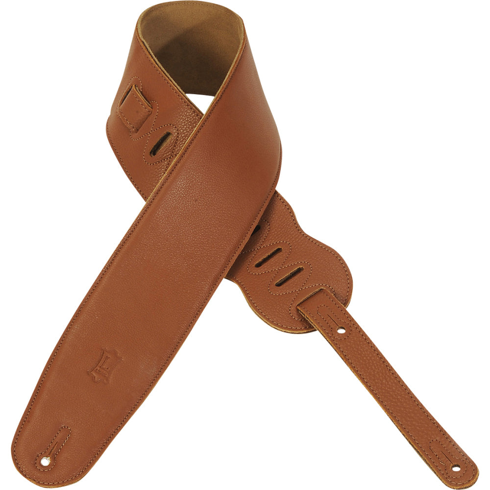 Levy's 3.5" Padded Garment Leather Bass Strap - Tan