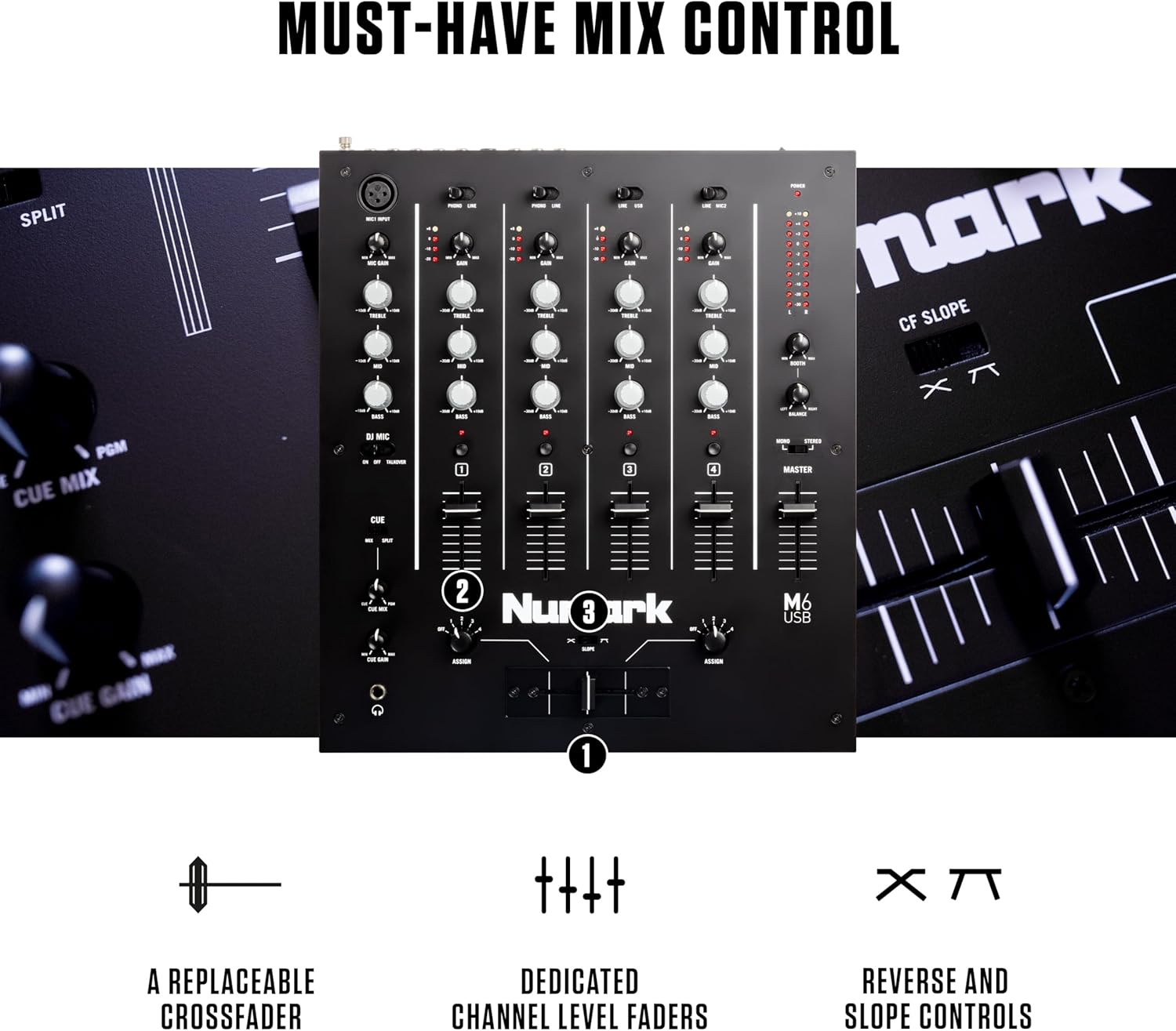 Numark M6 USB 4-Channel USB DJ Mixer