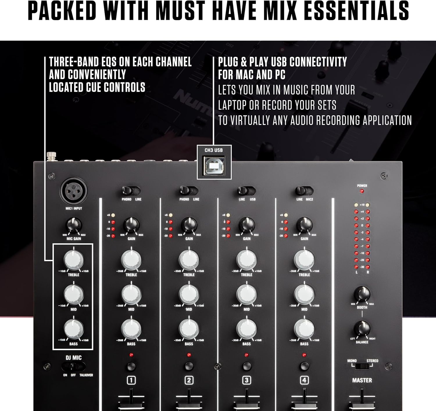 Numark M6 USB 4-Channel USB DJ Mixer
