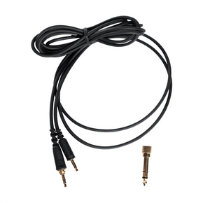 View of TRS cable 1/8 and adapter 1/8 to 1/4