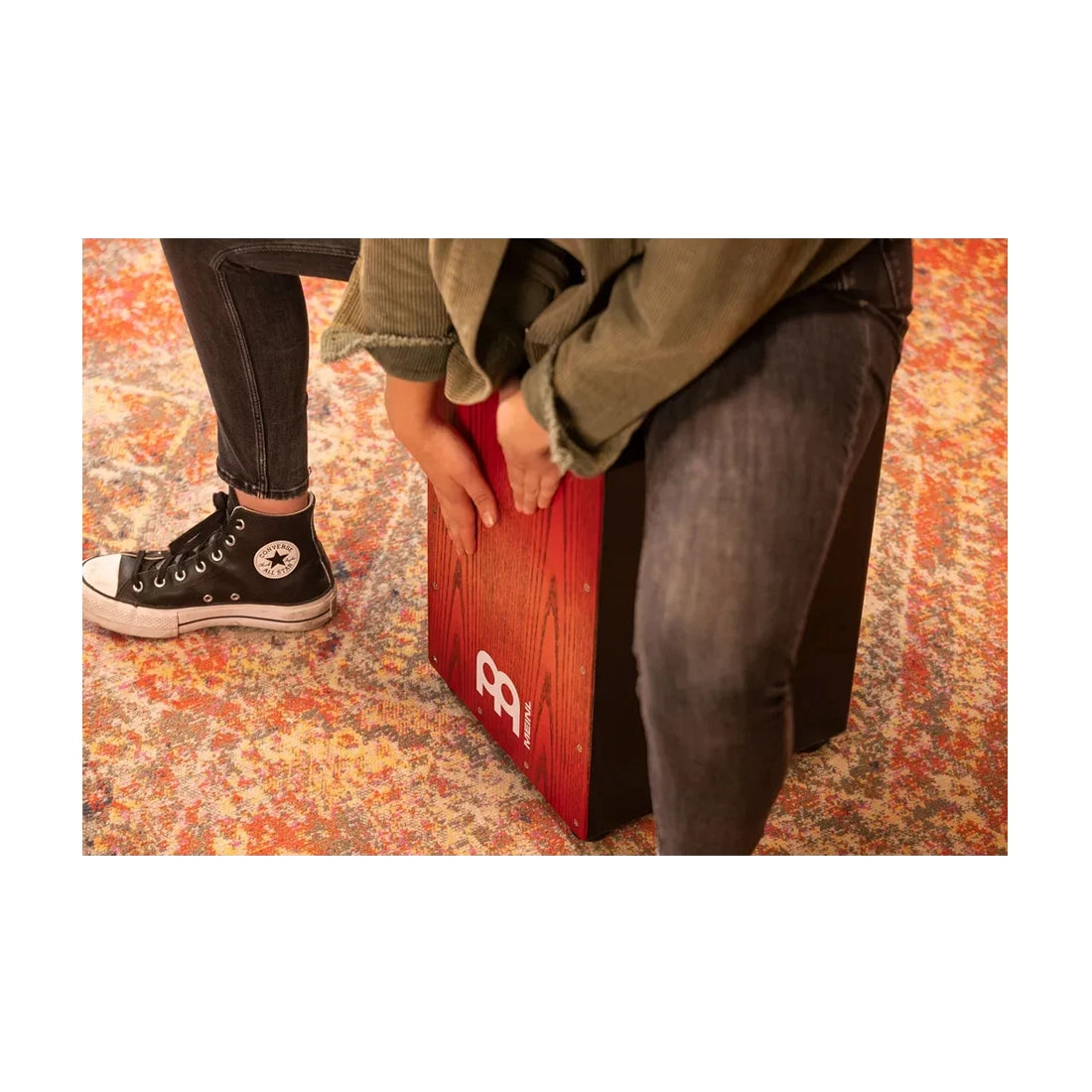 Meinl Percussion Headliner MCAJ100BK Snare Cajon - Tango Red Fade