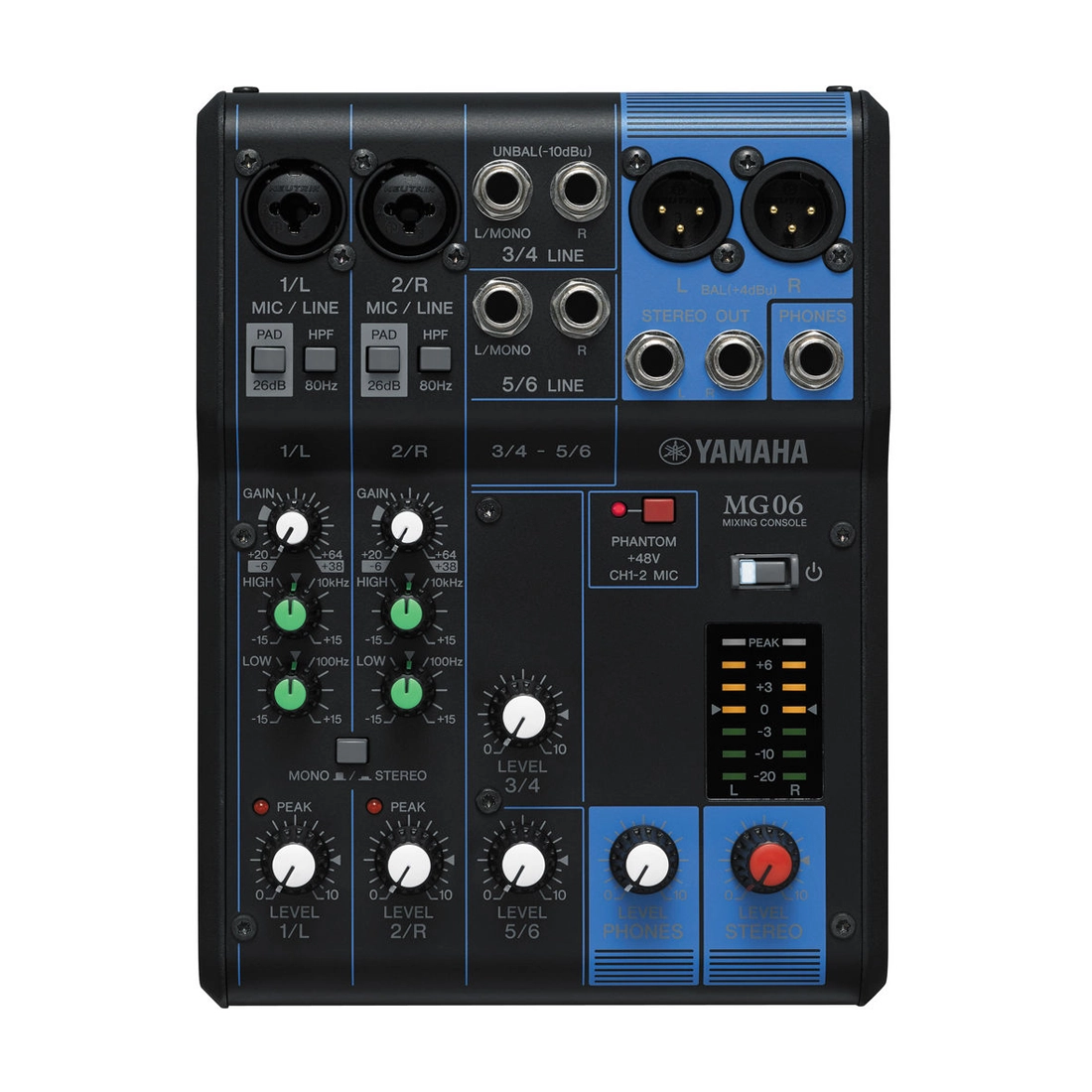Yamaha Mezclador Analógico MG06 de 6 canales