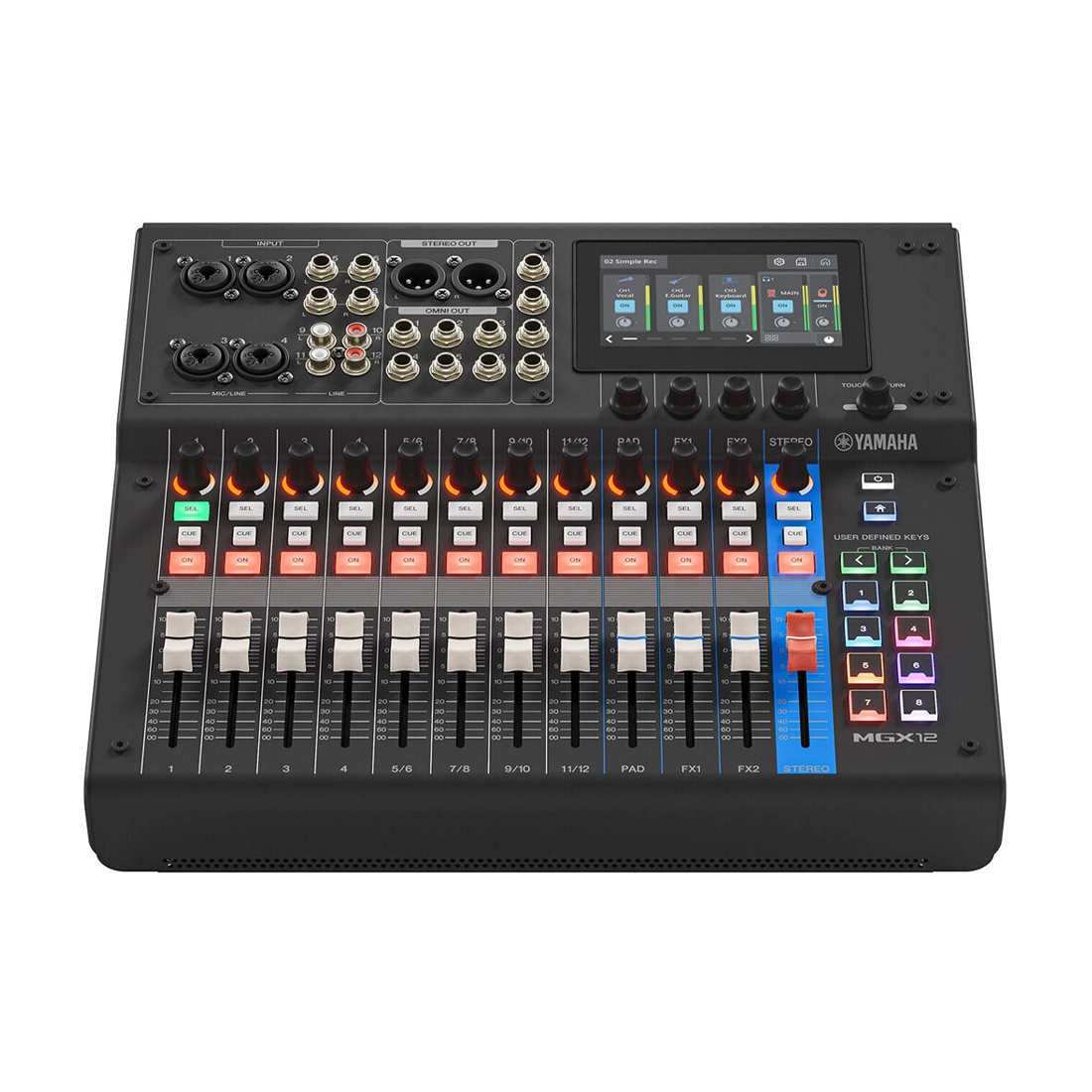 Yamaha MGX12 18-Channel Digital Mixing Console top front view