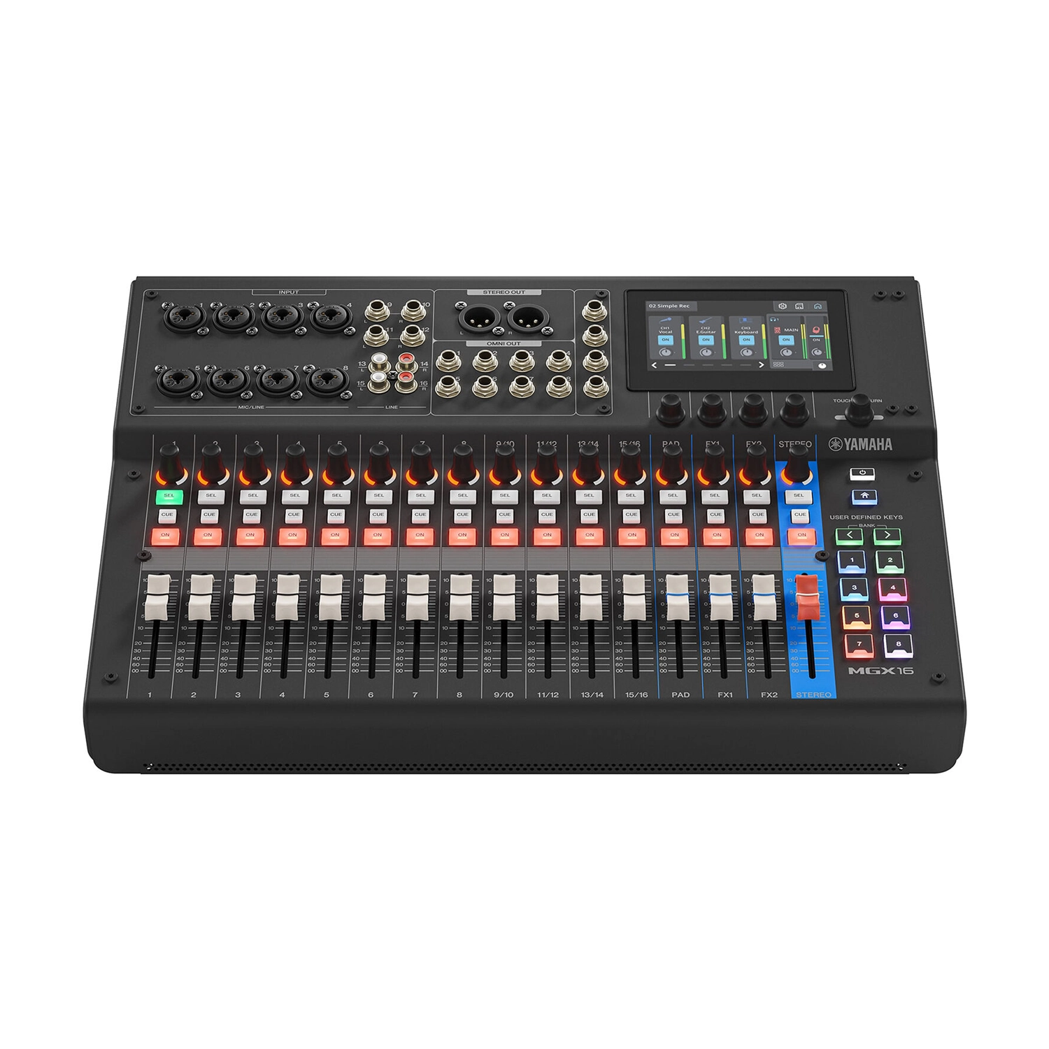 Yamaha MGX16 22-Channel Digital Mixing Console front top view
