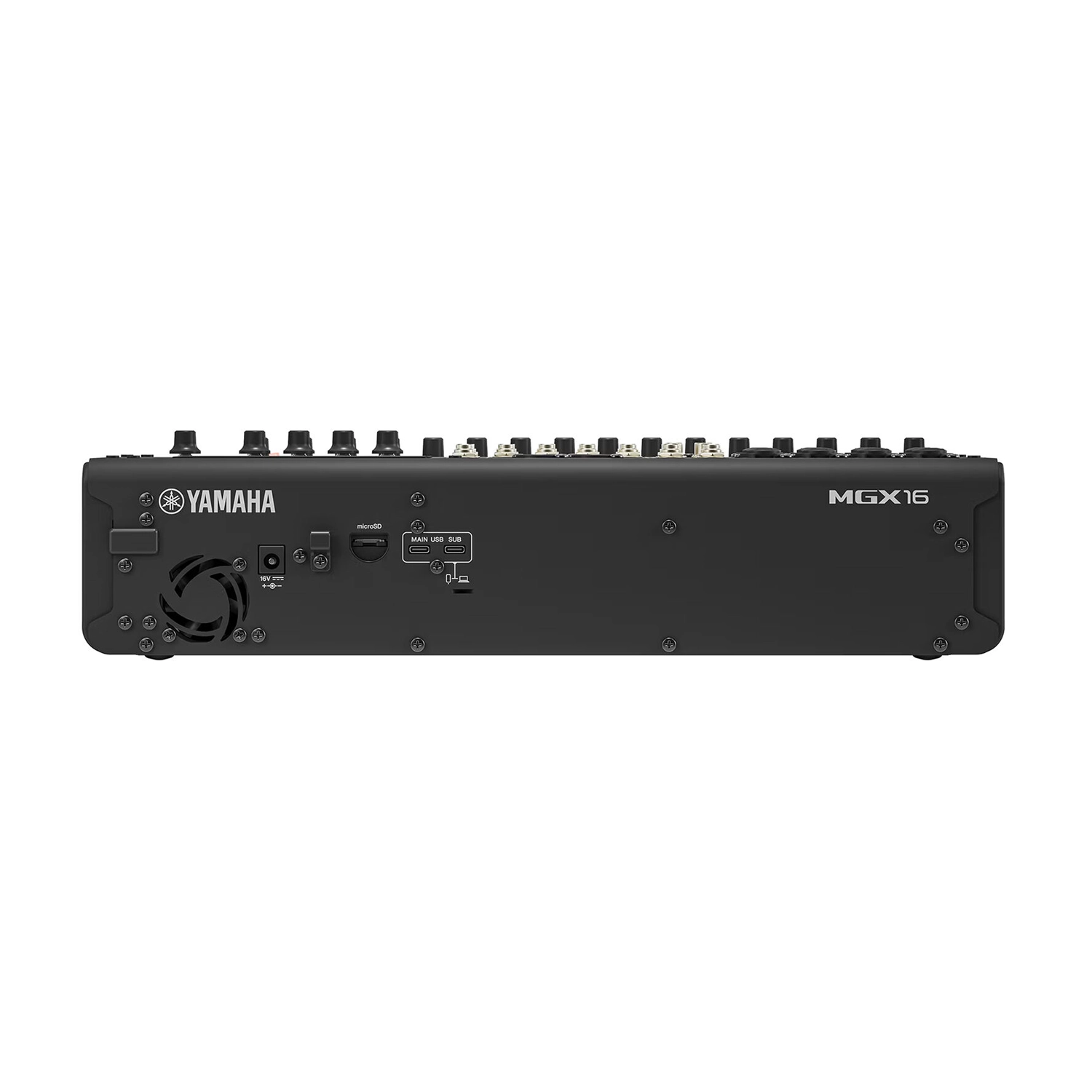 Yamaha MGX16 22-Channel Digital Mixing Console back side panel view