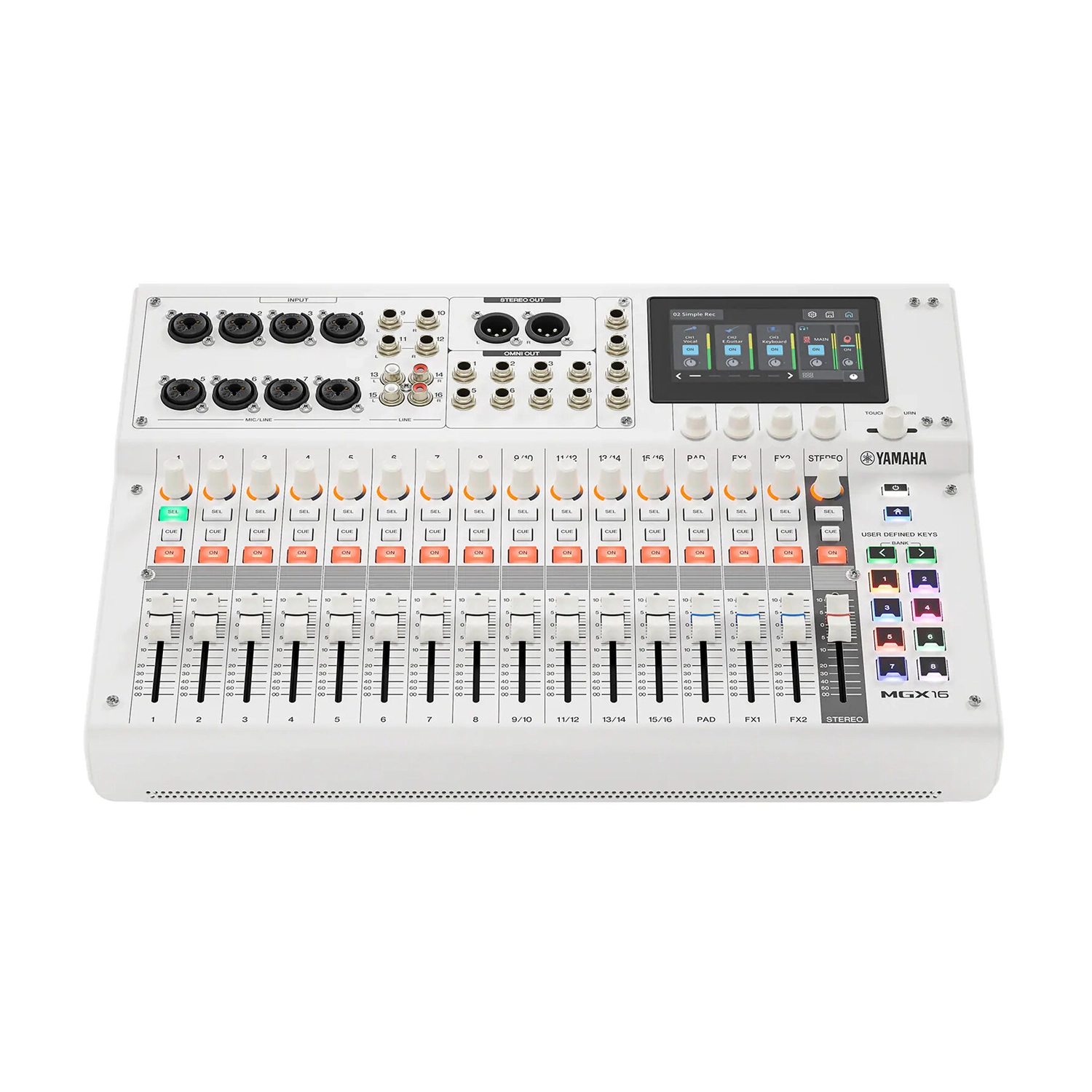 Yamaha MGX16 22-Channel Digital Mixing Console white front top view
