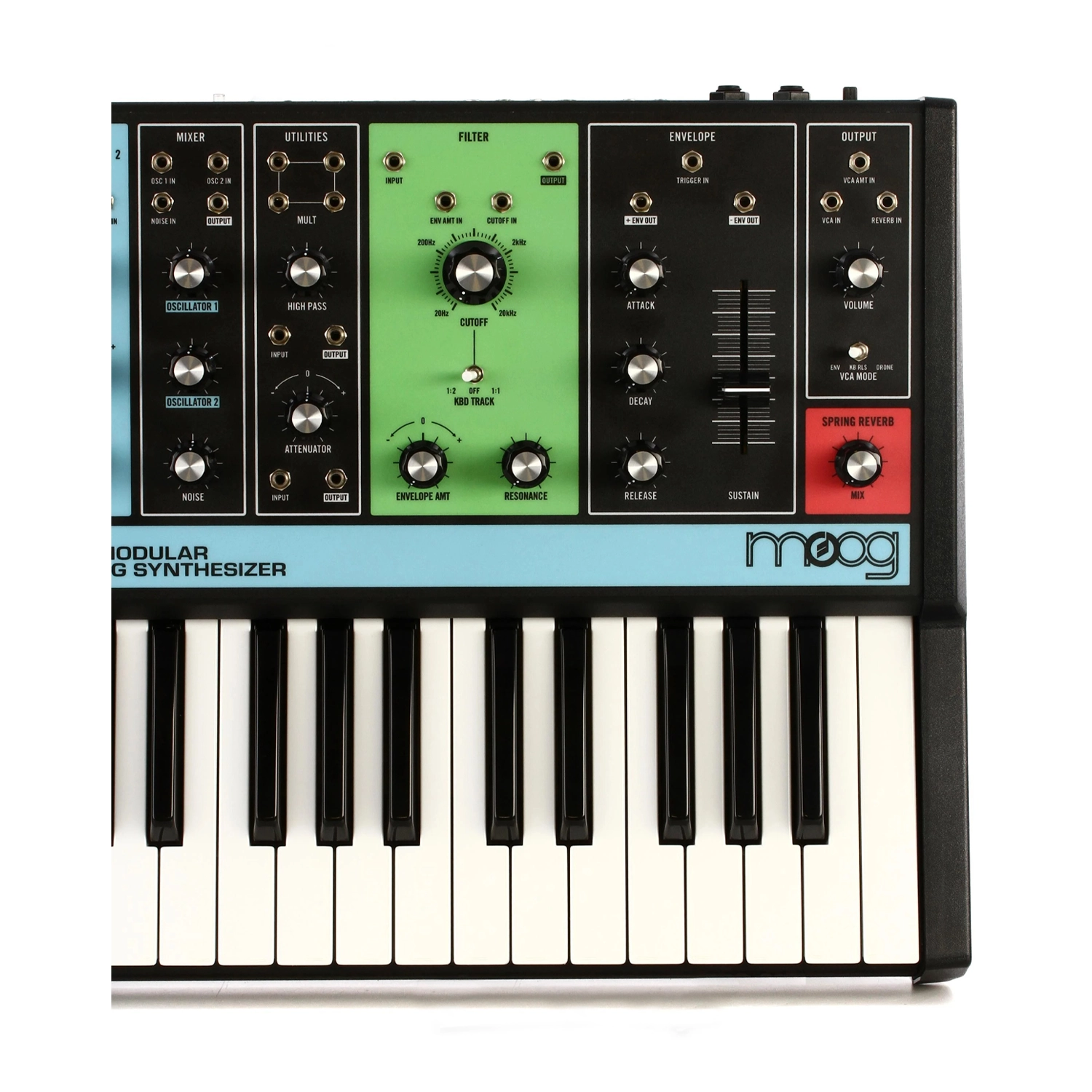 Moog Grandmother Semi-Modular Analog 32-Key Synthesizer right side close up