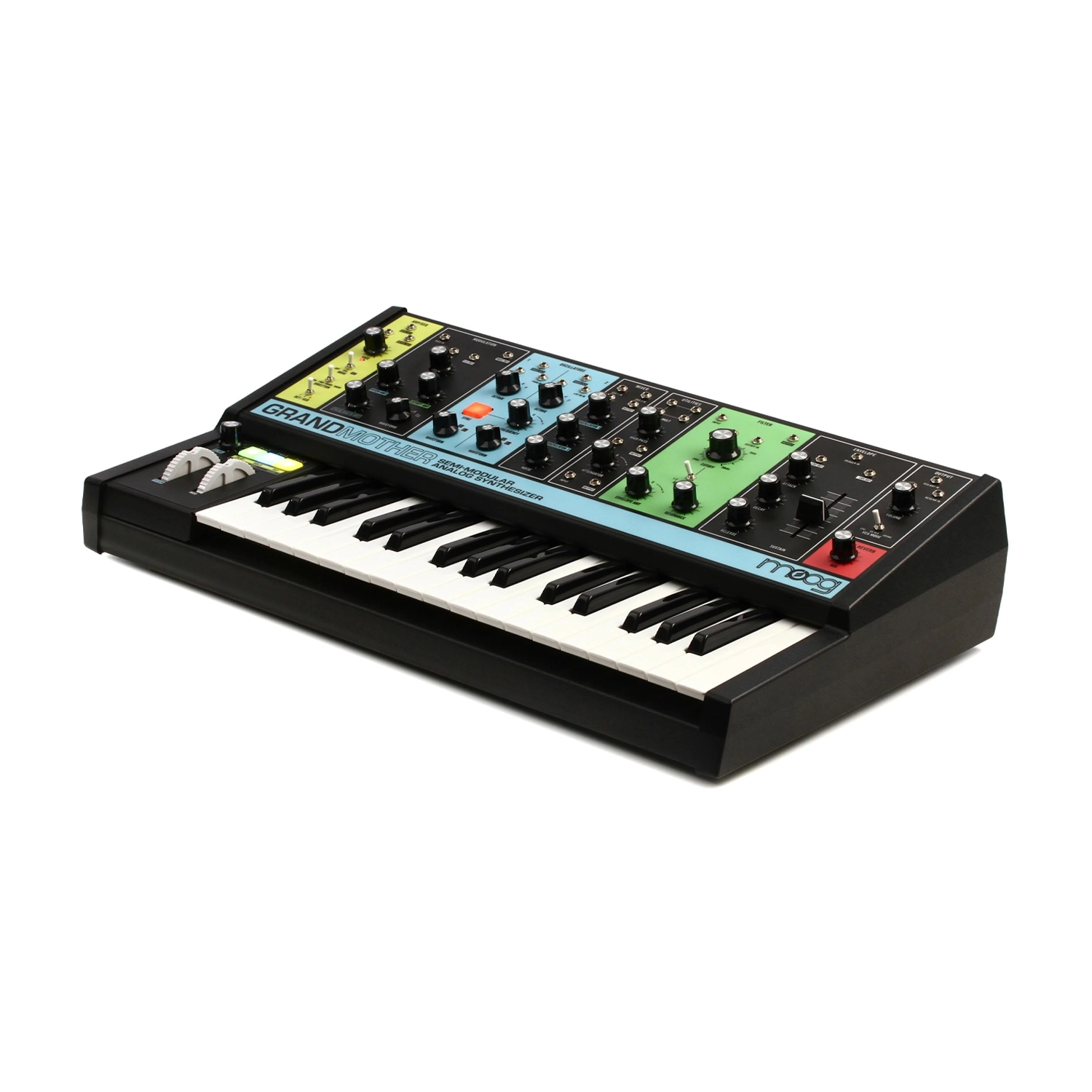 Moog Grandmother Semi-Modular Analog 32-Key Synthesizer front side angled view