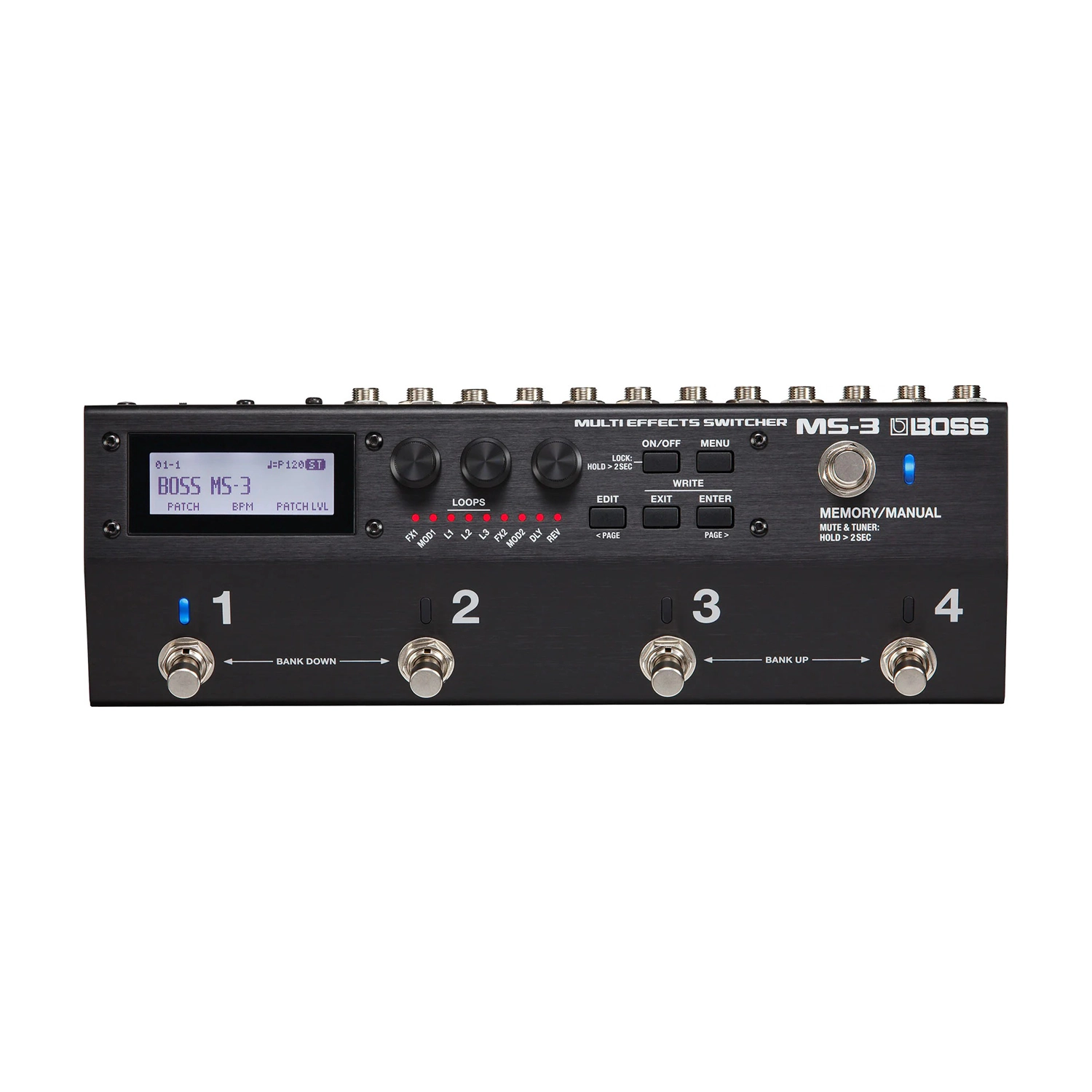 Boss MS-3 multi-effects switcher on a white background