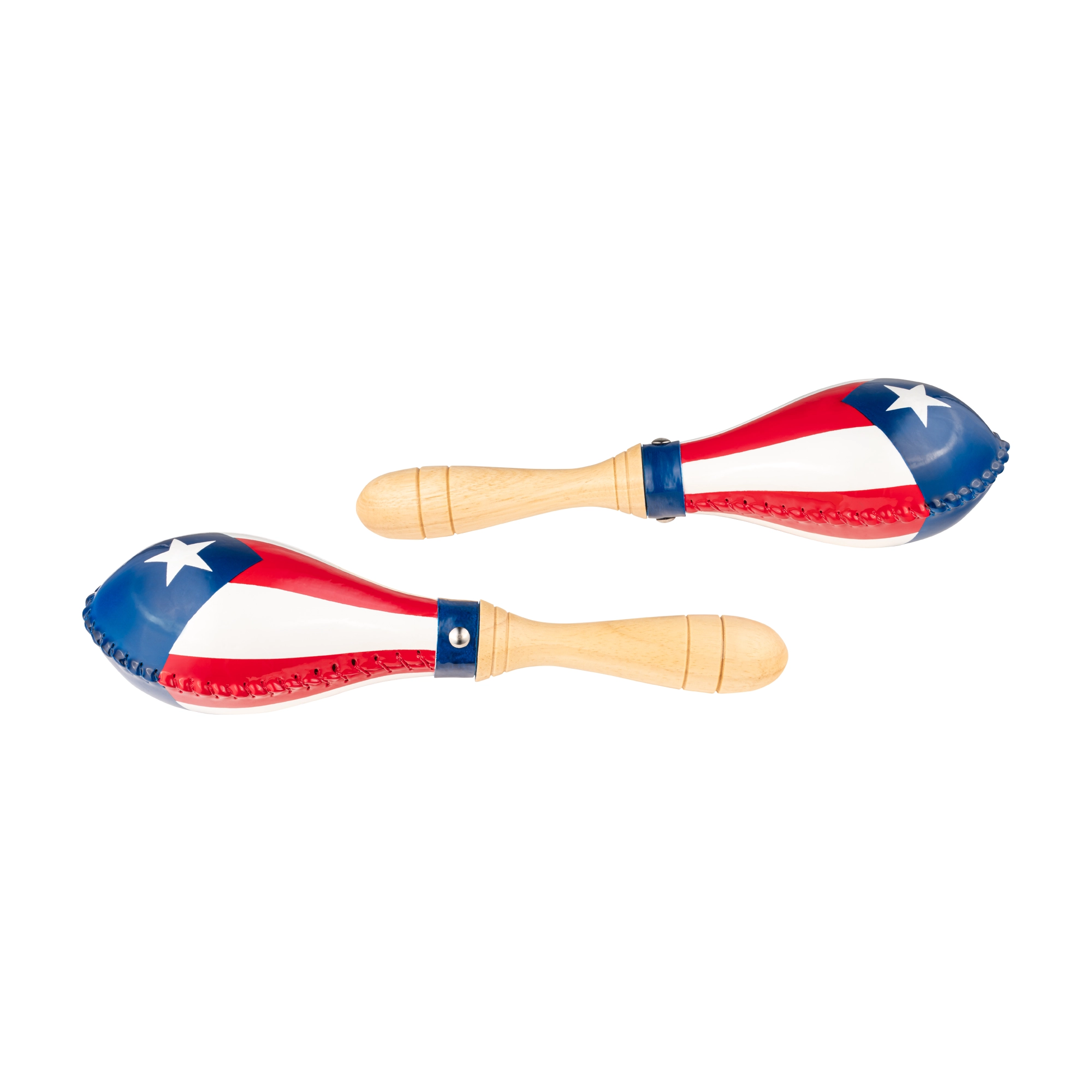 Maracas de Cuero Meinl Percussion MSM3PR Tradicionales - Bandera de Puerto Rico