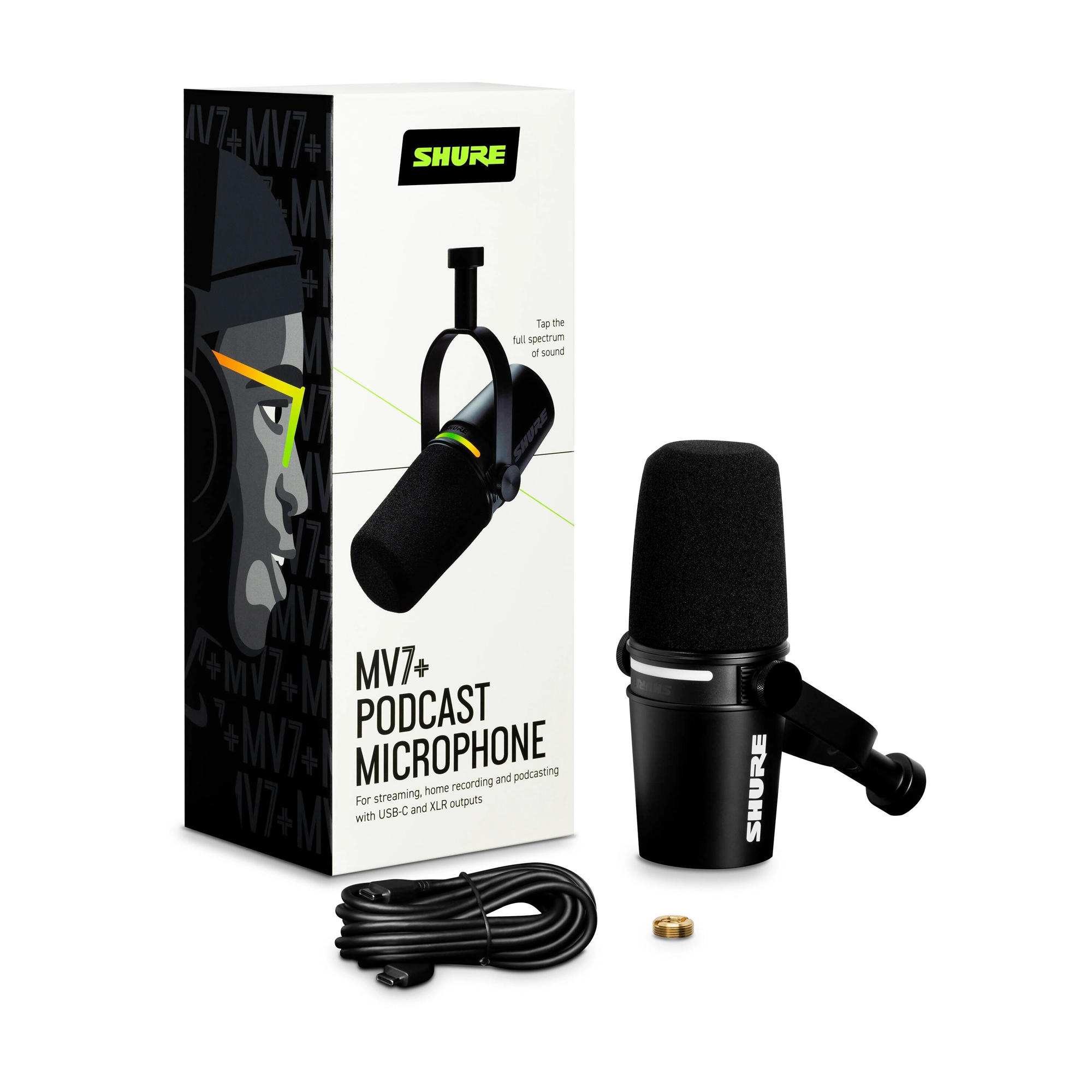 Shure MV7+ Hybrid USB/XLR Dynamic Microphone - Black
