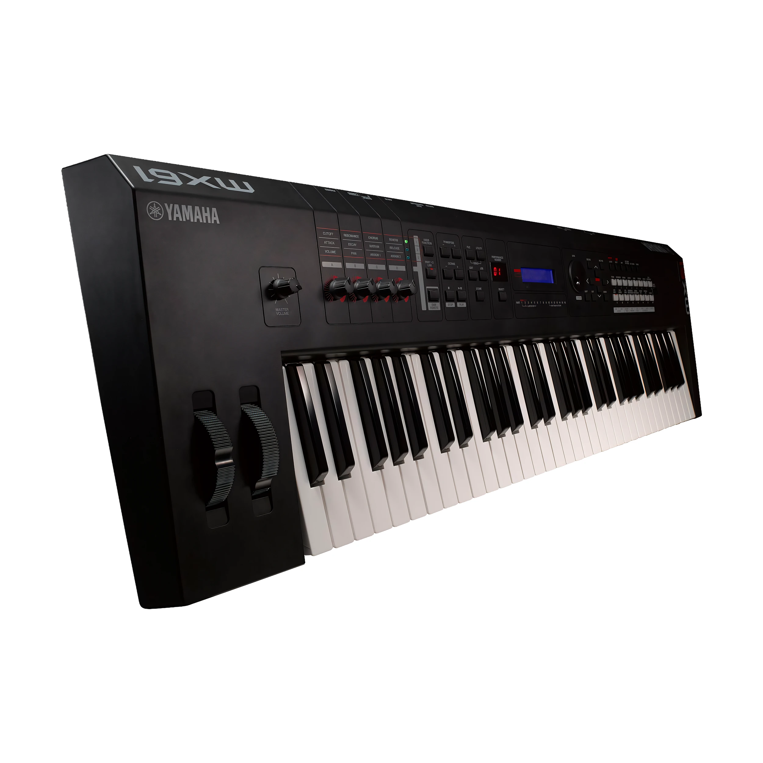 Angle View of Yamaha MX61 61 Key Music Production Synthesizer - Black