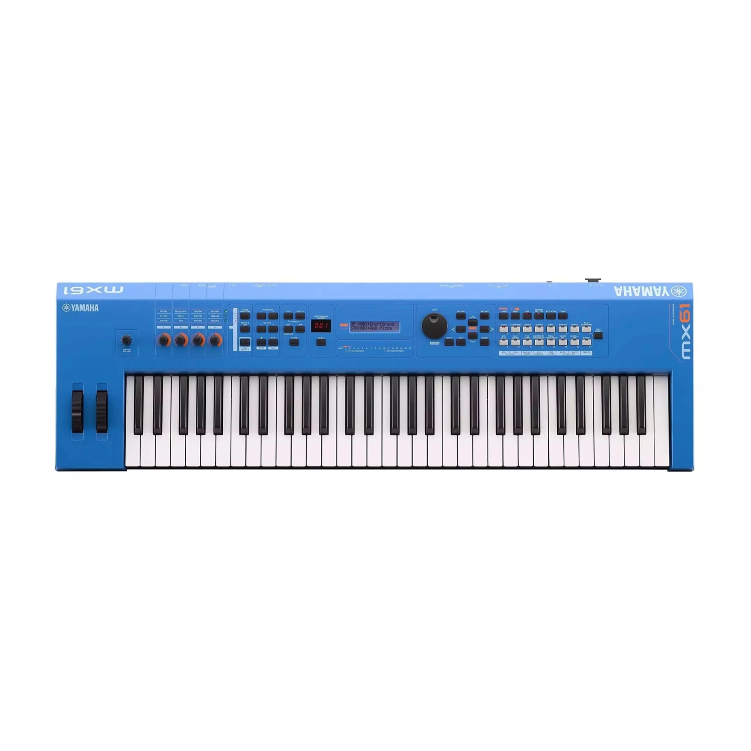 Yamaha MX 61 Key Music Production Synthesizer V2 - Electric Blue top view
