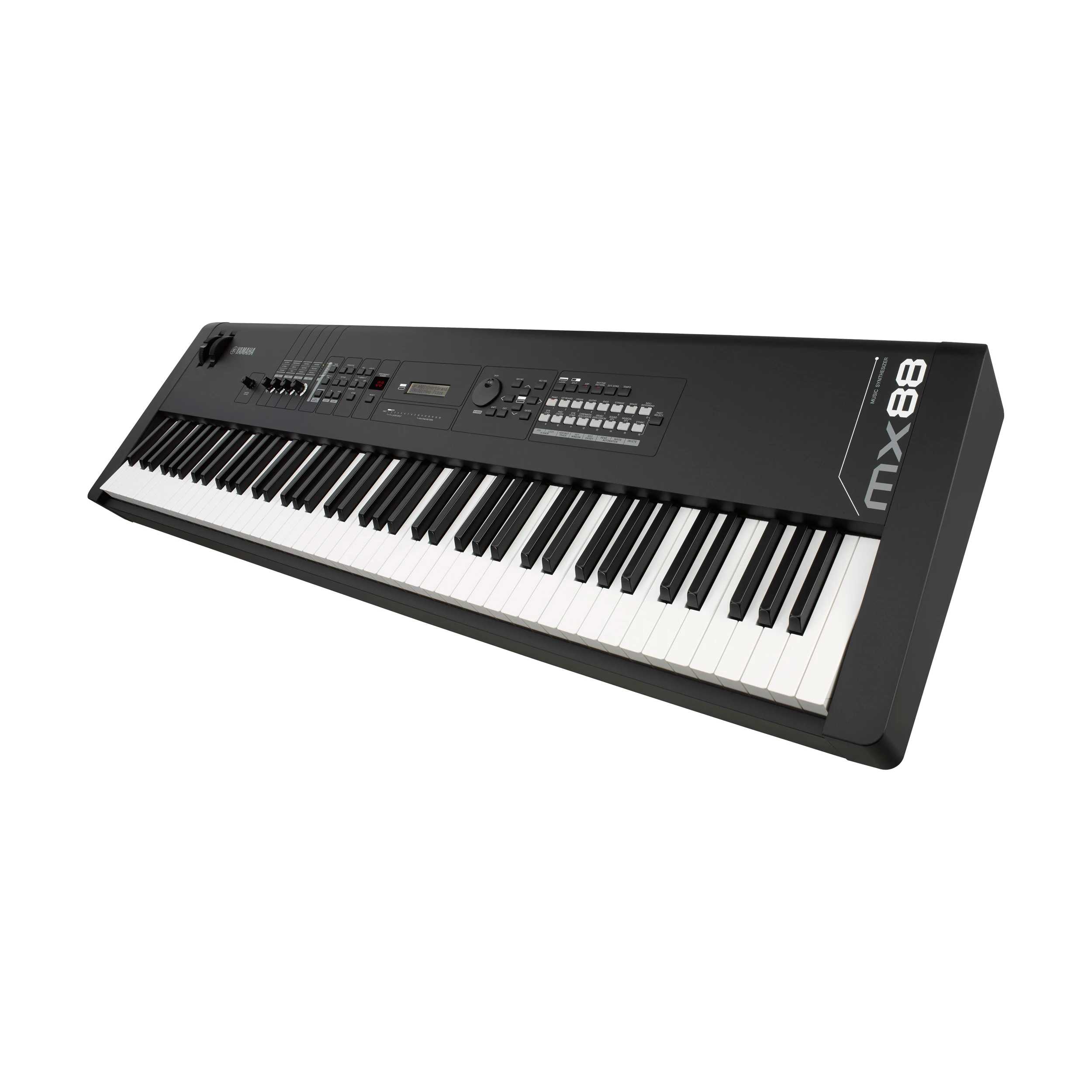 Angle view of Yamaha MX88 88 Key Music Production Synthesizer - Black