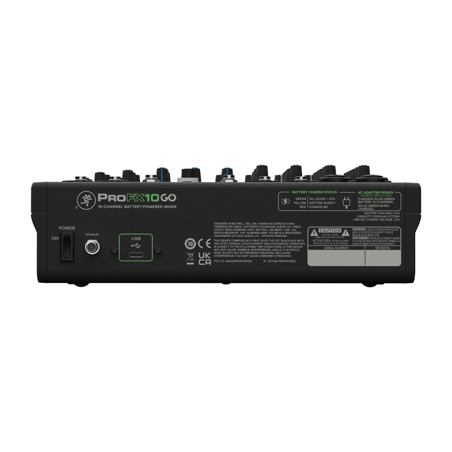 Mackie ProFX10 Go Battery-powered 10-channel Mixer with USB