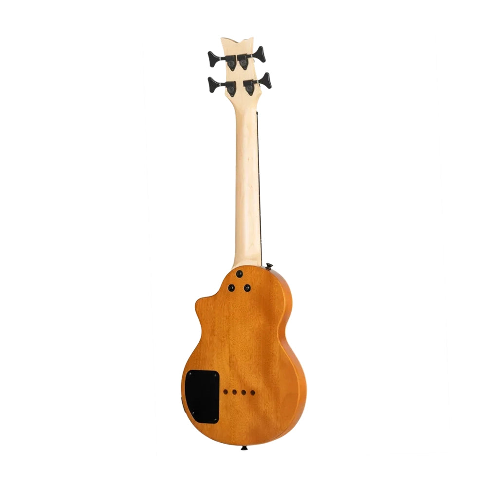 Ortega Solid Body Ukebass Mahogany & Flamed Maple Rechargeable Pu - Tobacco Sunburst