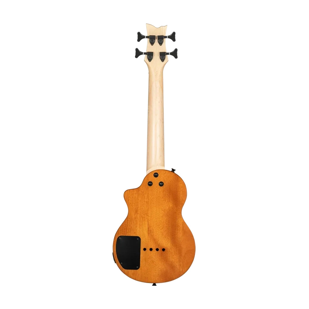 Ortega Solid Body Ukebass Mahogany & Flamed Maple Rechargeable Pu - Tobacco Sunburst