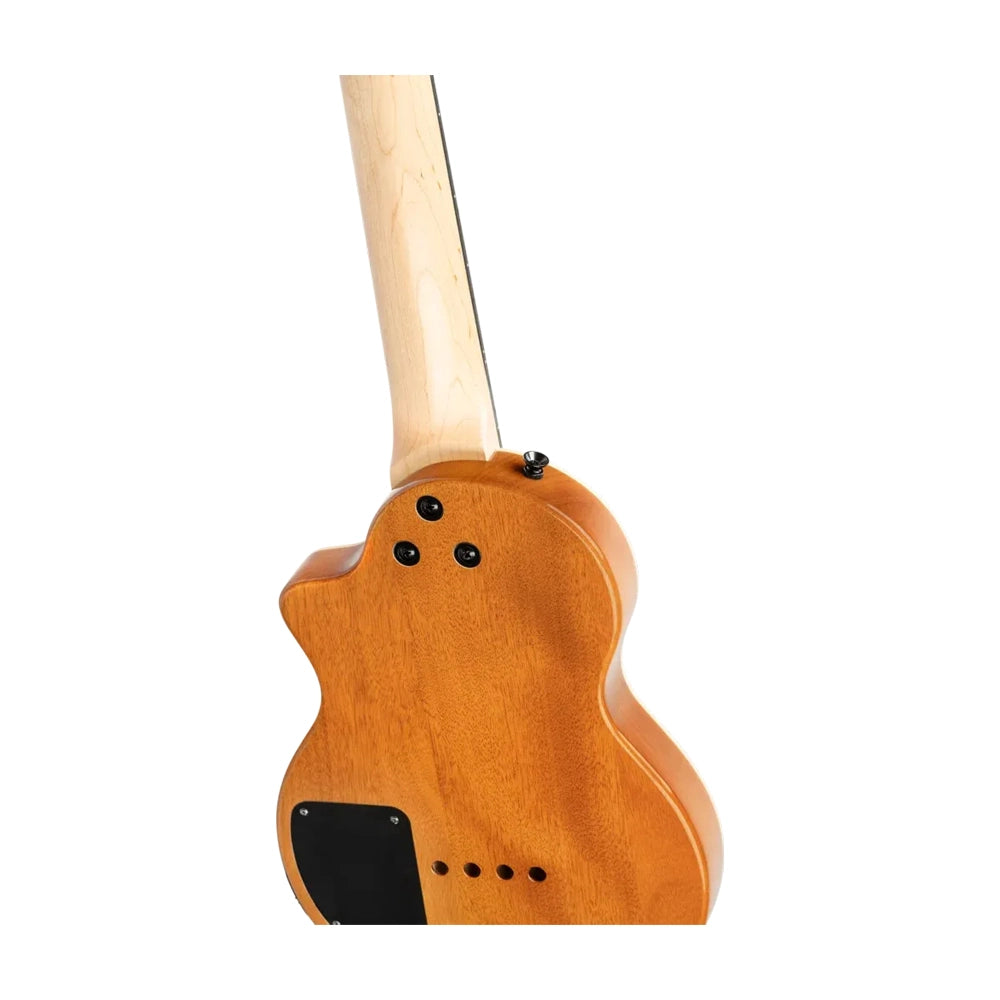 Ortega Solid Body Ukebass Mahogany & Flamed Maple Rechargeable Pu - Tobacco Sunburst