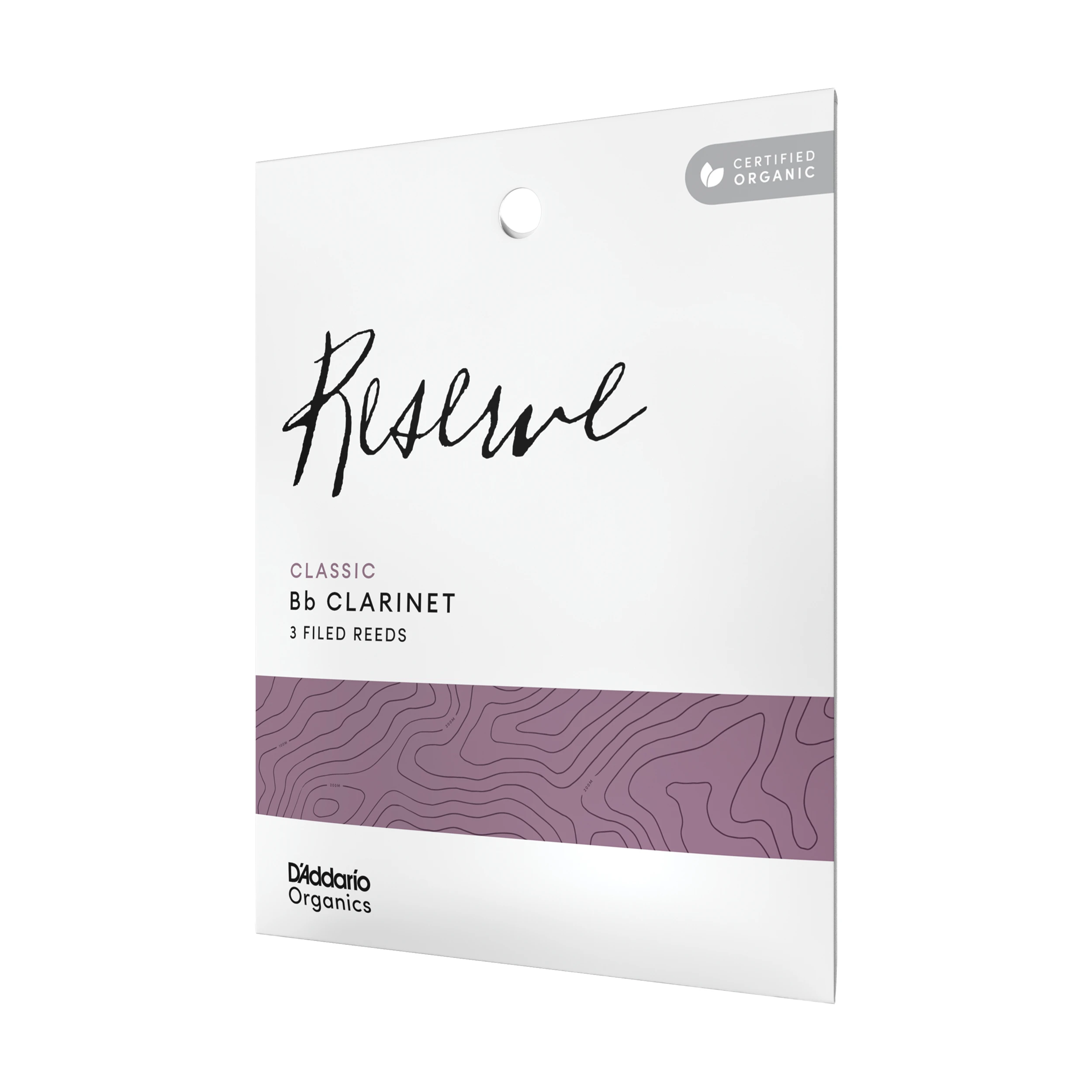 D'addario Organic Reserve Classic Cañas Para Clarinete Si bemol, Paquete De 3 - Dureza 2.0