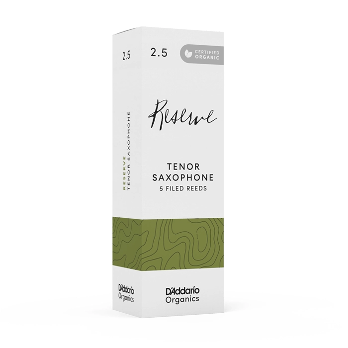 D'Addario Organic Reserve 5 Pack Tenor Saxophone Reeds ODKR0525 - #2.5