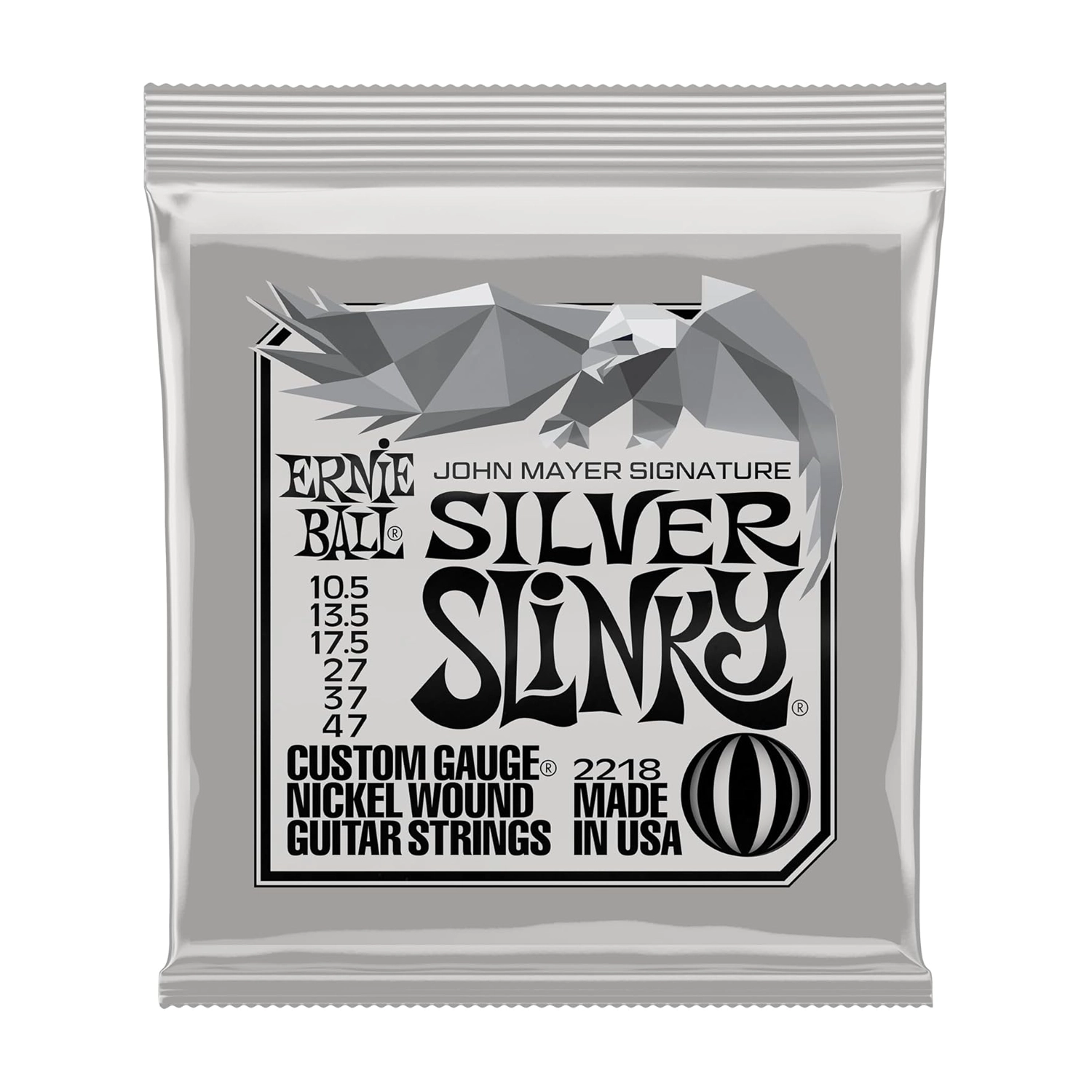 Ernie Ball P02218 John Mayer Silver 10.5-47 Gauge Slinky Nickel Wound Electric Guitar Strings