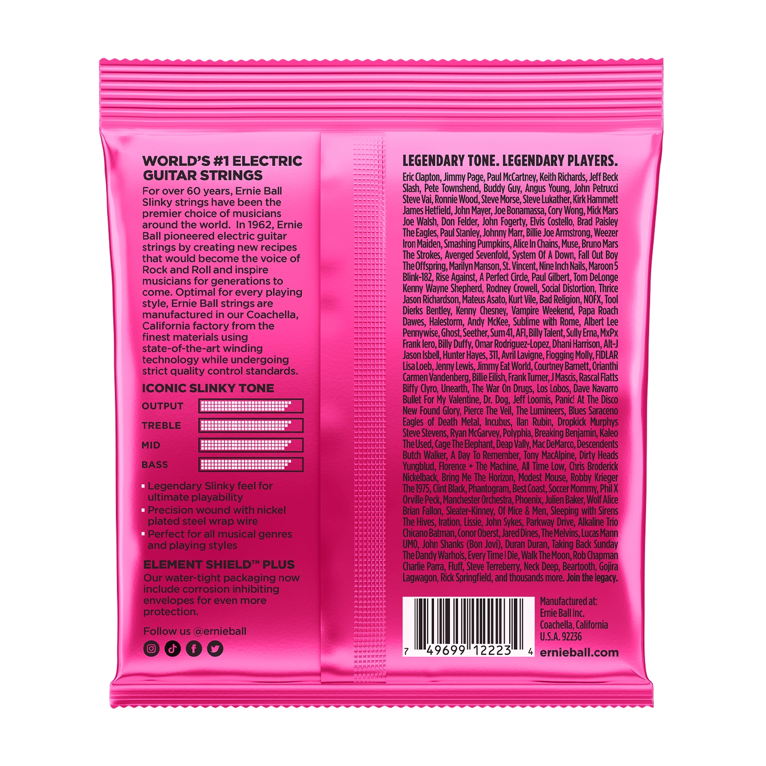 Cuerdas de guitarra eléctrica Ernie Ball 2223 Nickel Super Slinky de calibre personalizado