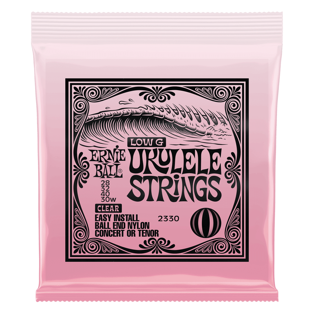 Ernie Ball 2330 Low G Ukulele Strings For Concert/Tenor - Clear Nylon, Ball End