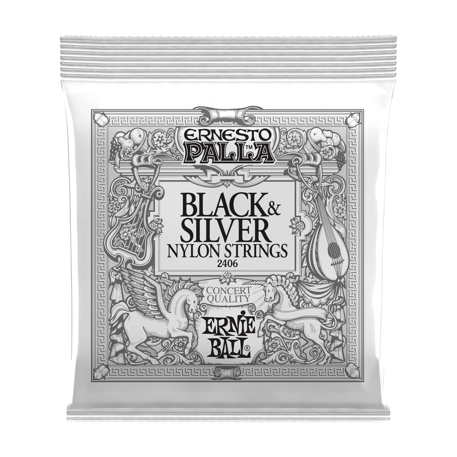 Ernie Ball P02406 Ernesto Palla Black & Silver Nylon Guitar Strings