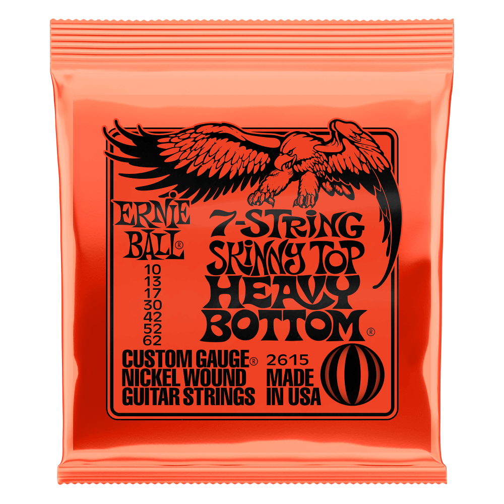 Ernie Ball Skinny Top Heavy Bottom Slinky 10-62 Custom Gauge Electric Guitar Strings - 7-String Set