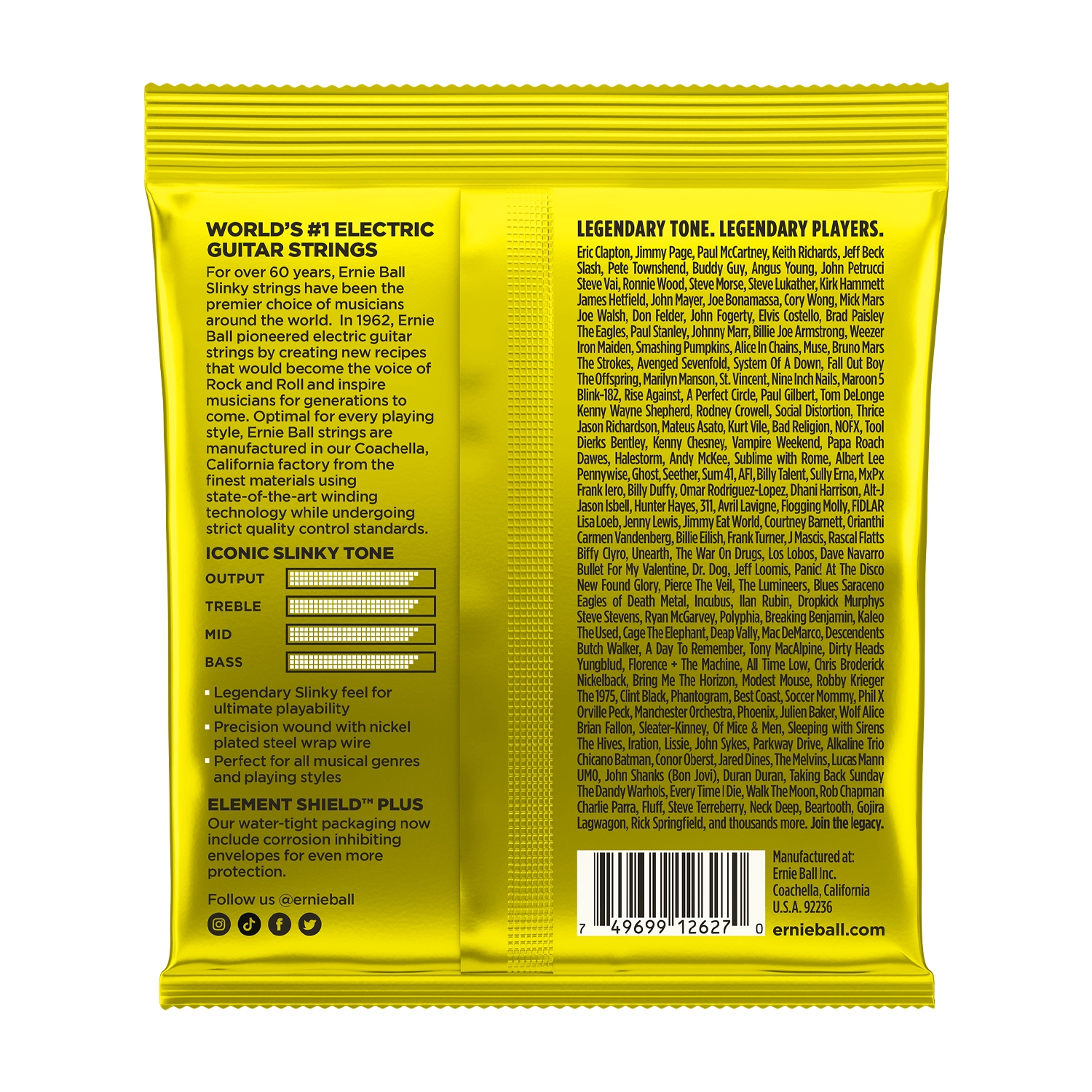 Cuerdas de guitarra eléctrica Ernie Ball 2627 Beefy Slinky de níquel enrolladas .011-.054