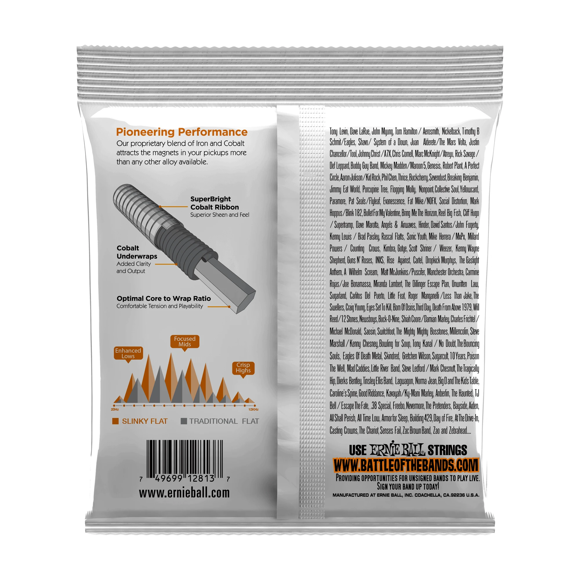 Back view of Ernie Ball P02813 packaging
